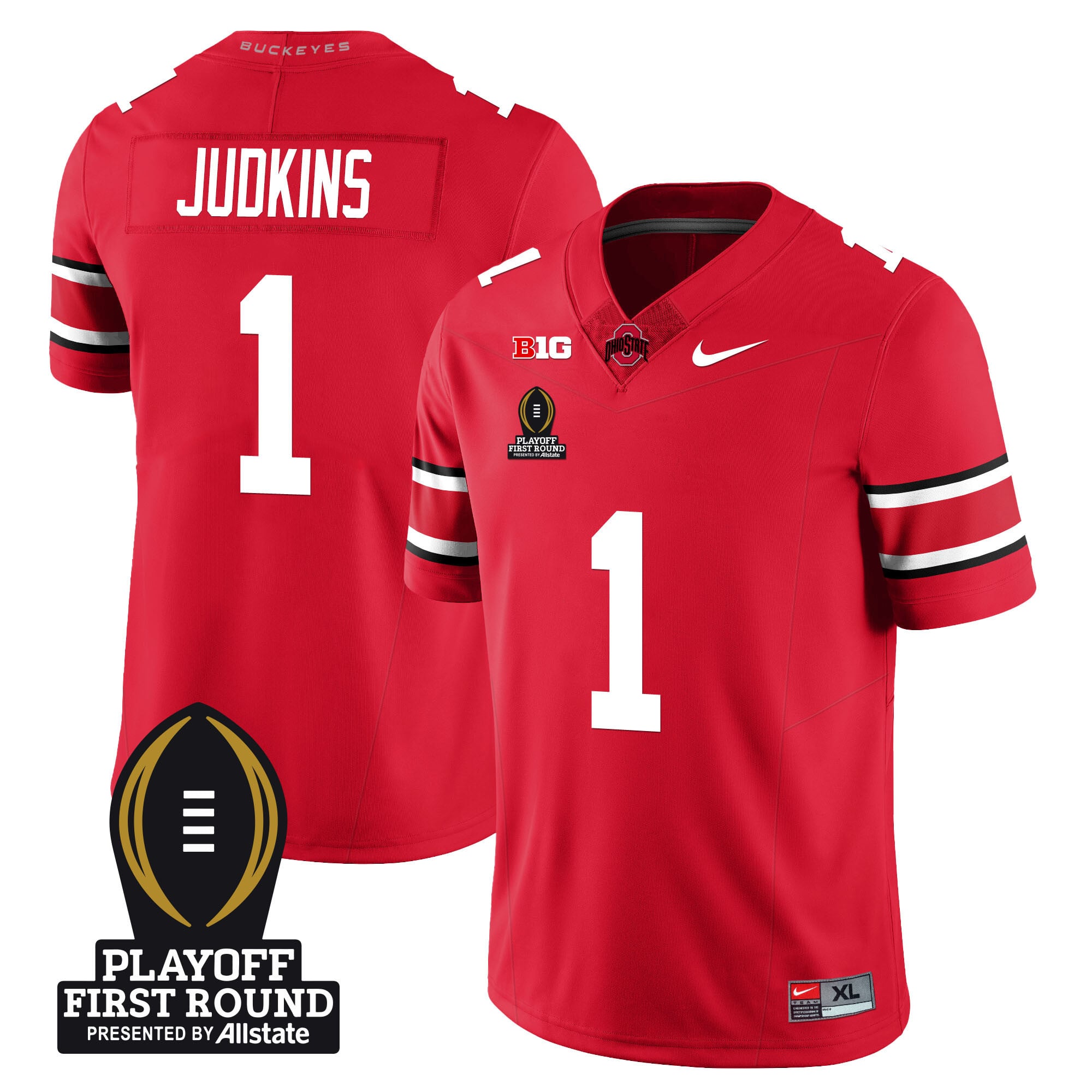Men's Ohio State Buckeyes Football - Playoff First Round Patch - All Stitched