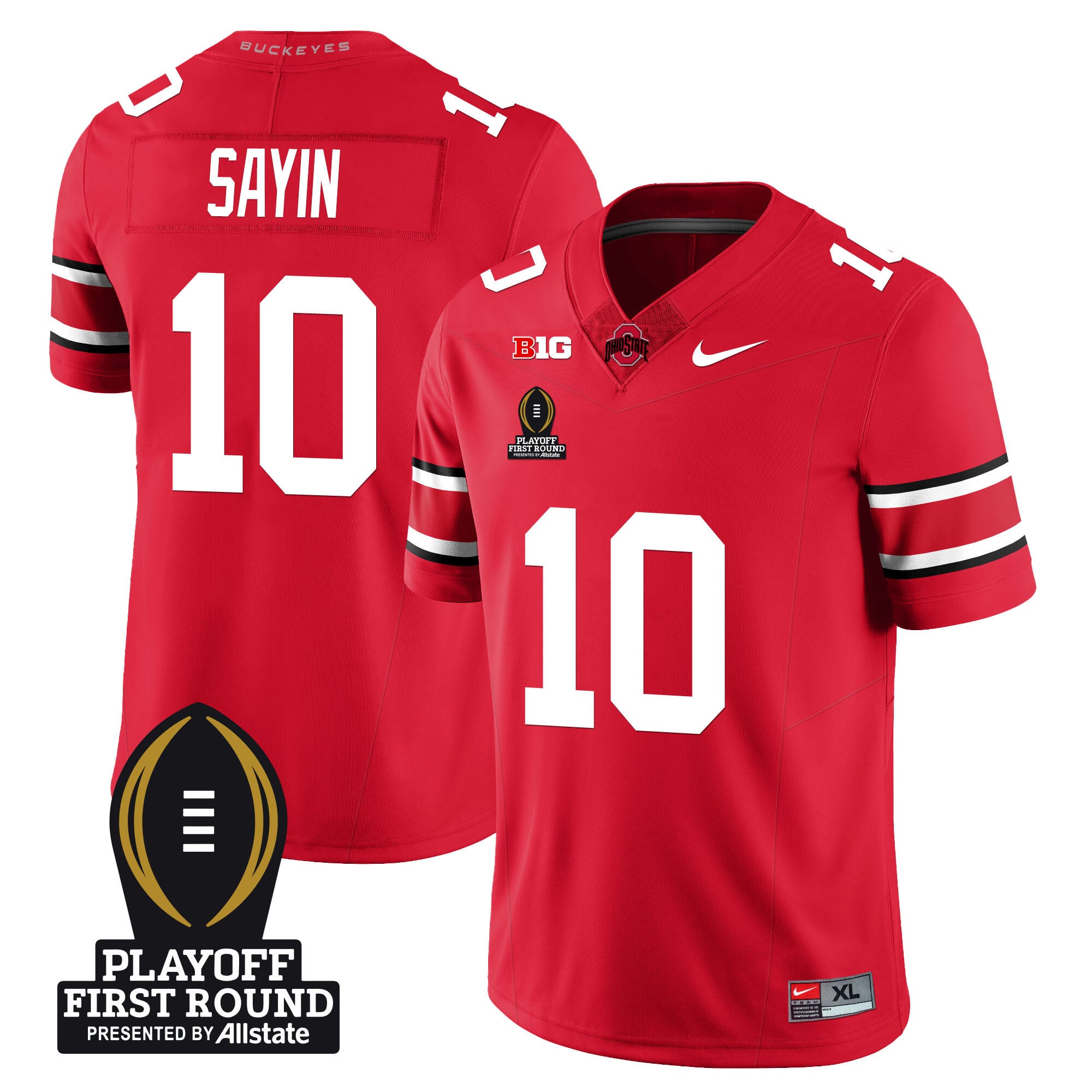 Men's Ohio State Buckeyes Football - Playoff First Round Patch - All Stitched
