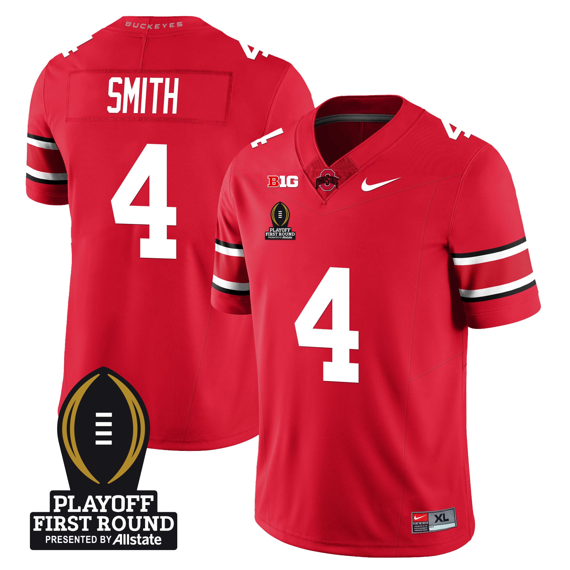 Men's Ohio State Buckeyes Football - Playoff First Round Patch - All Stitched