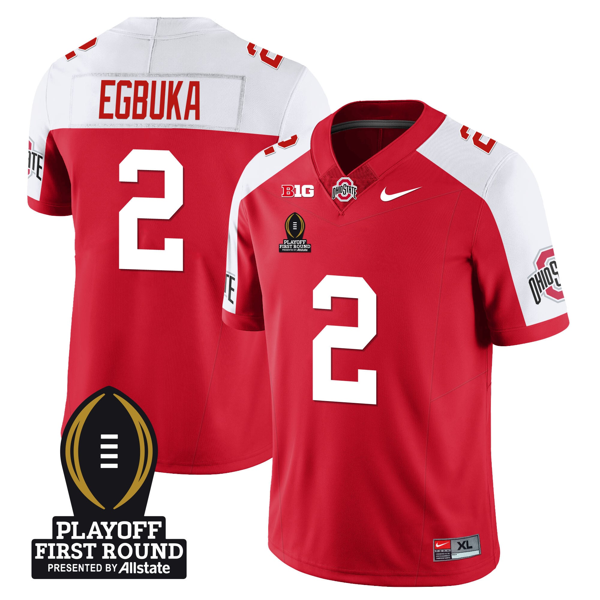 Men's Ohio State Buckeyes Football - Playoff First Round Patch - All Stitched