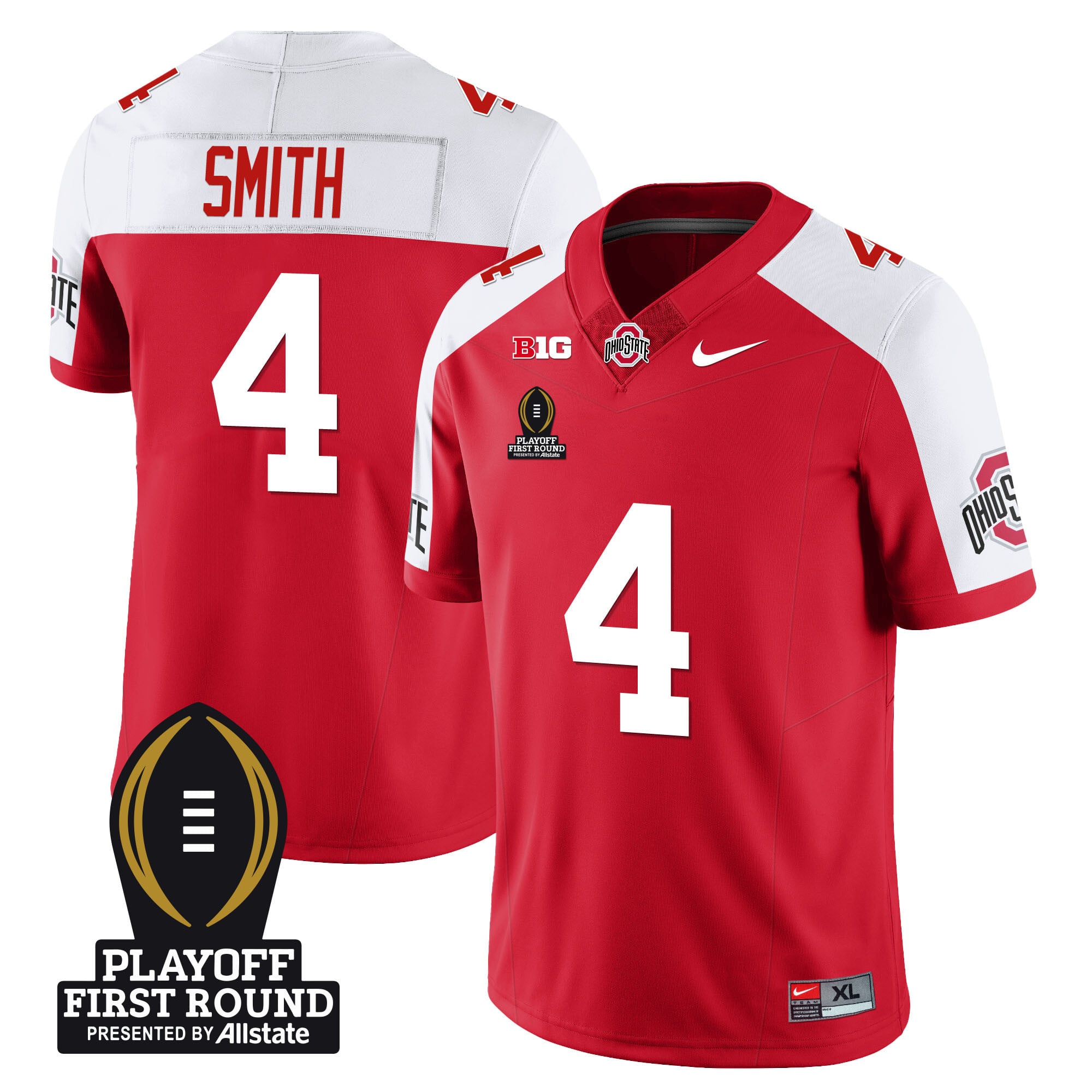 Men's Ohio State Buckeyes Football - Playoff First Round Patch - All Stitched