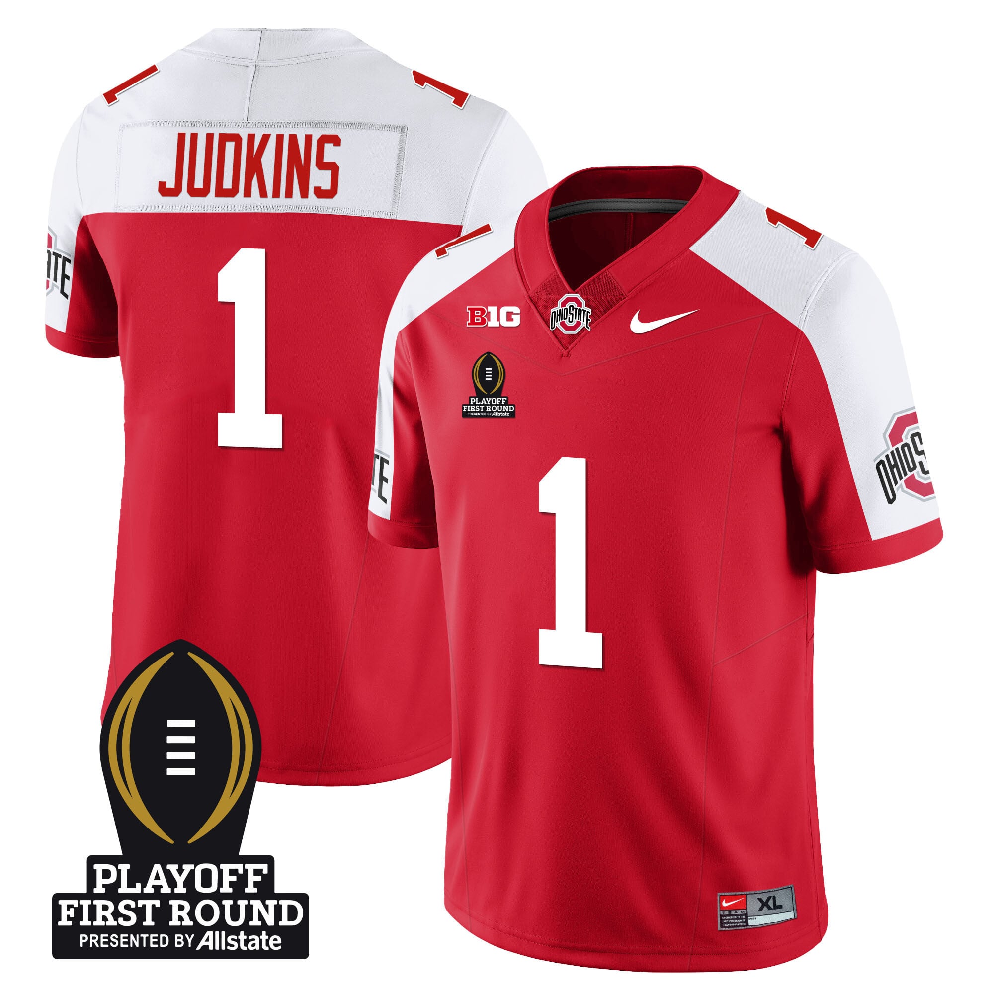 Men's Ohio State Buckeyes Football - Playoff First Round Patch - All Stitched