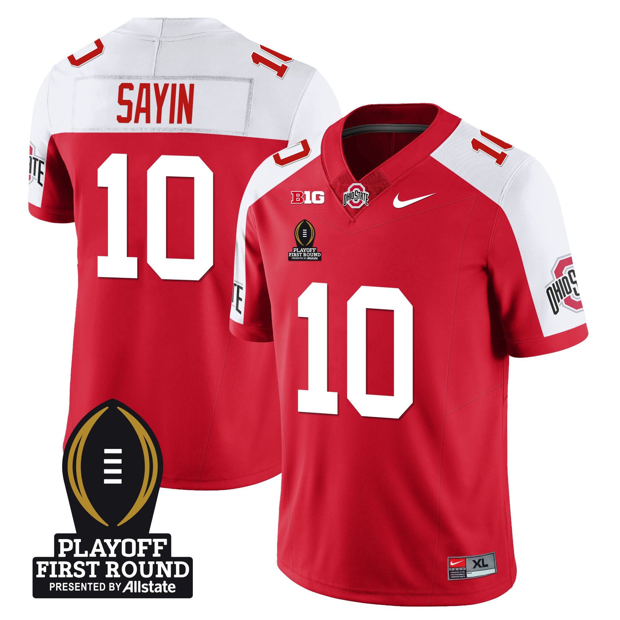 Men's Ohio State Buckeyes Football - Playoff First Round Patch - All Stitched