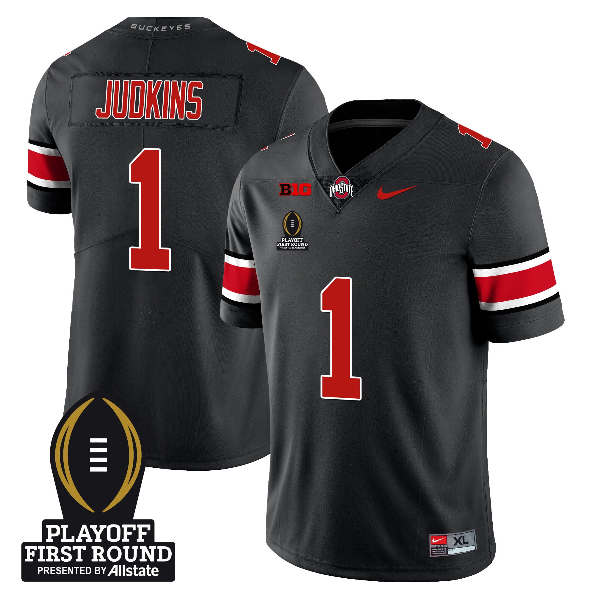 Men's Ohio State Buckeyes Football - Playoff First Round Patch - All Stitched
