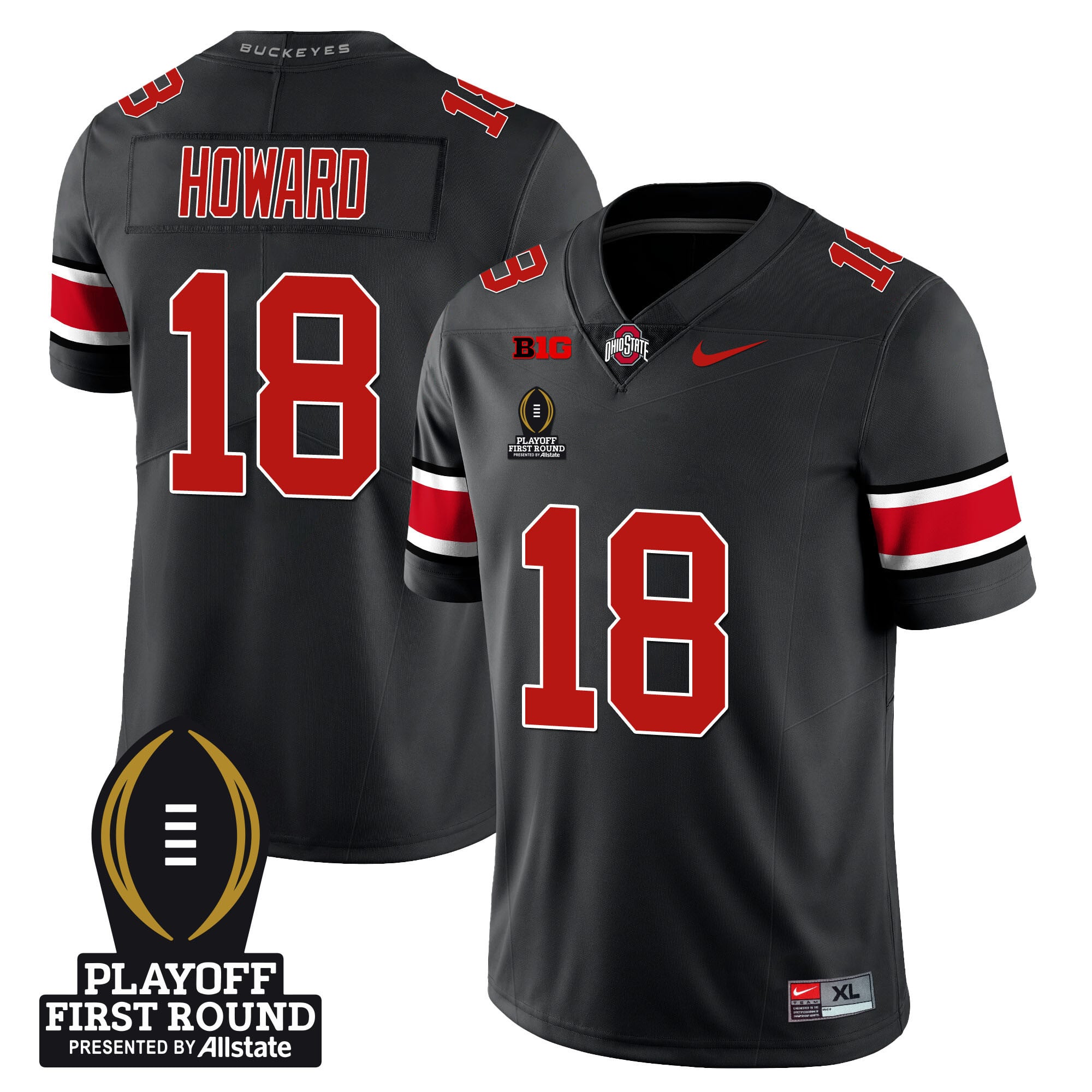 Men's Ohio State Buckeyes Football - Playoff First Round Patch - All Stitched