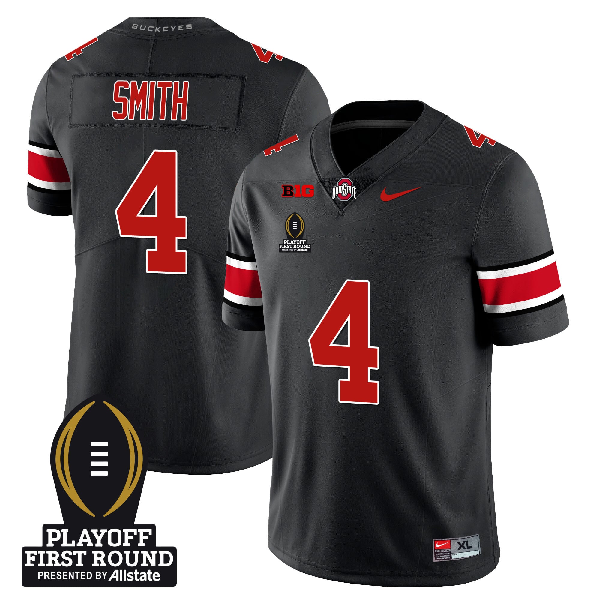 Men's Ohio State Buckeyes Football - Playoff First Round Patch - All Stitched