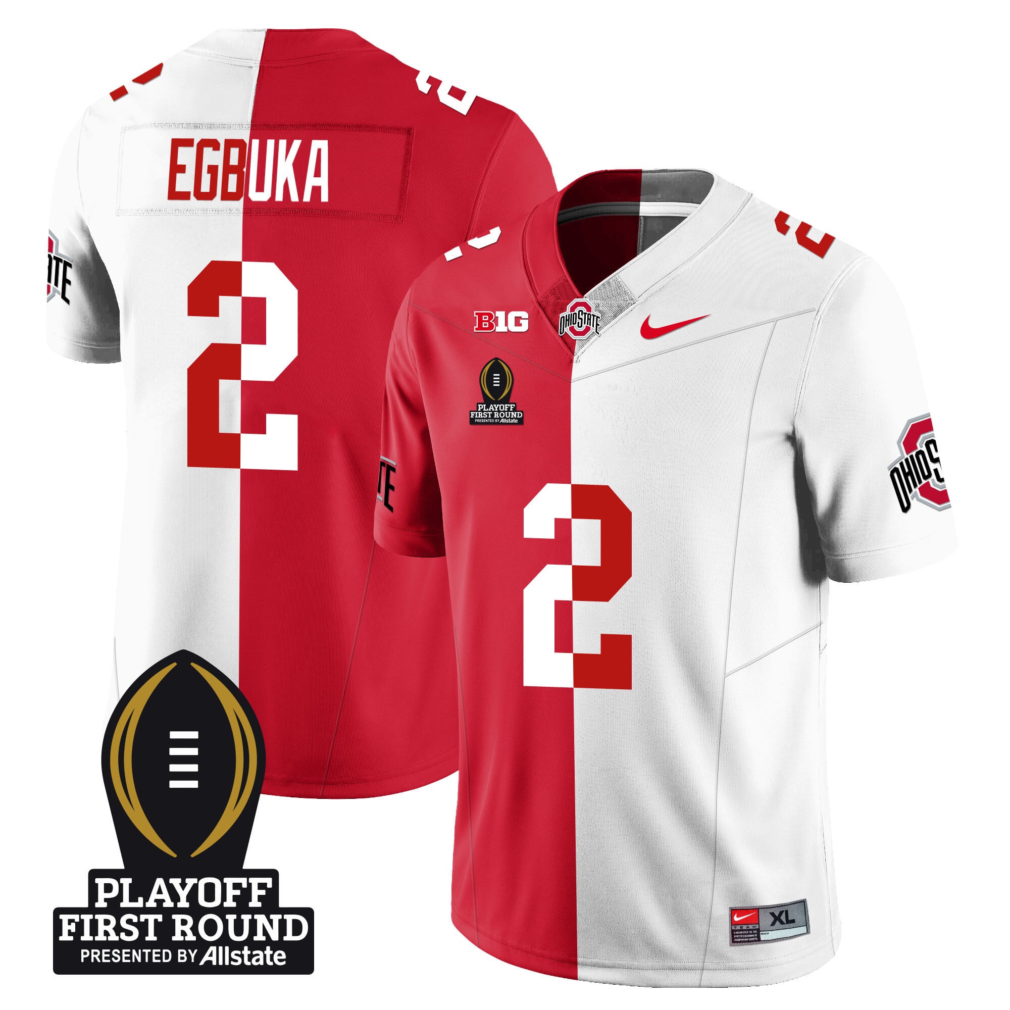 Men's Ohio State Buckeyes Football - Playoff First Round Patch - All Stitched