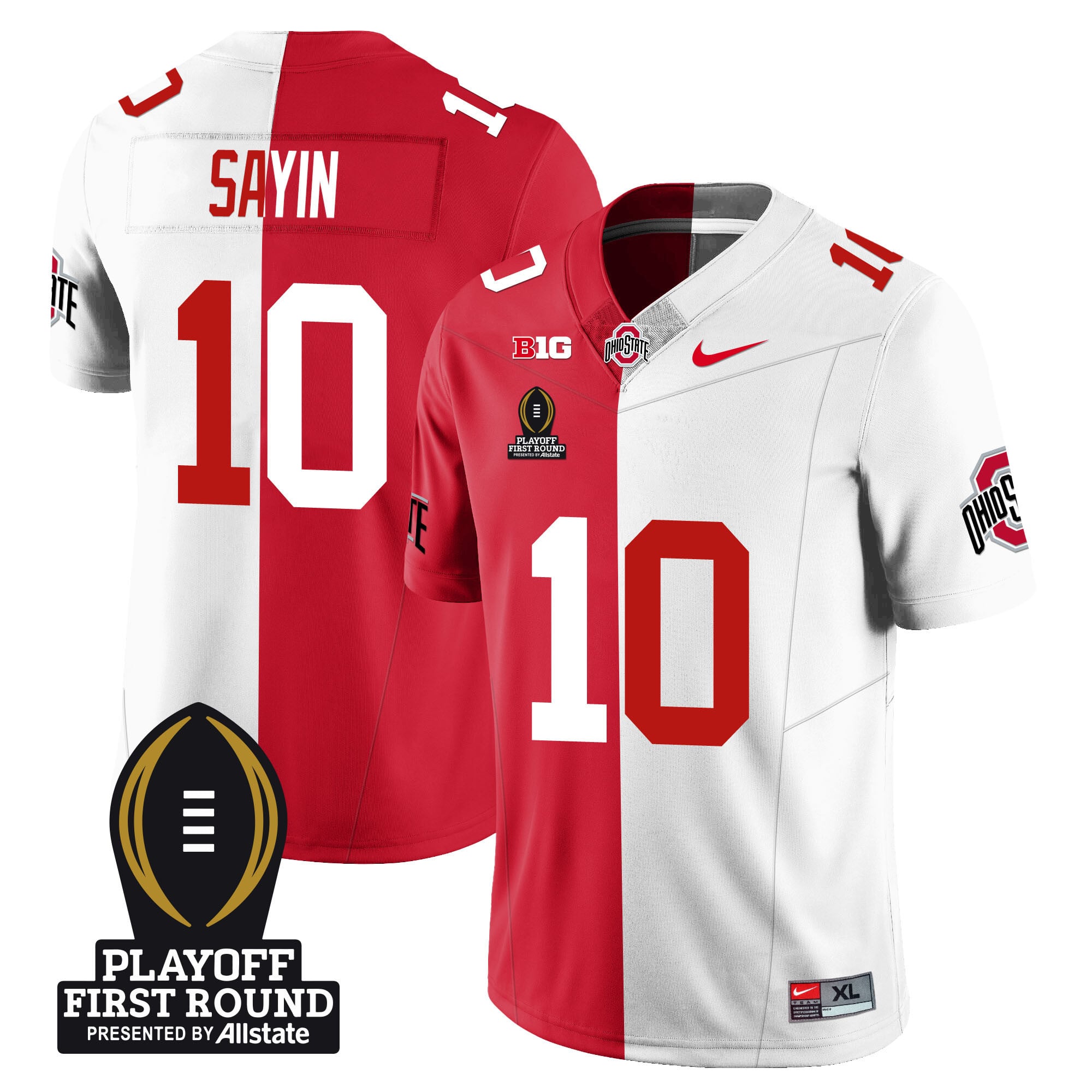 Men's Ohio State Buckeyes Football - Playoff First Round Patch - All Stitched