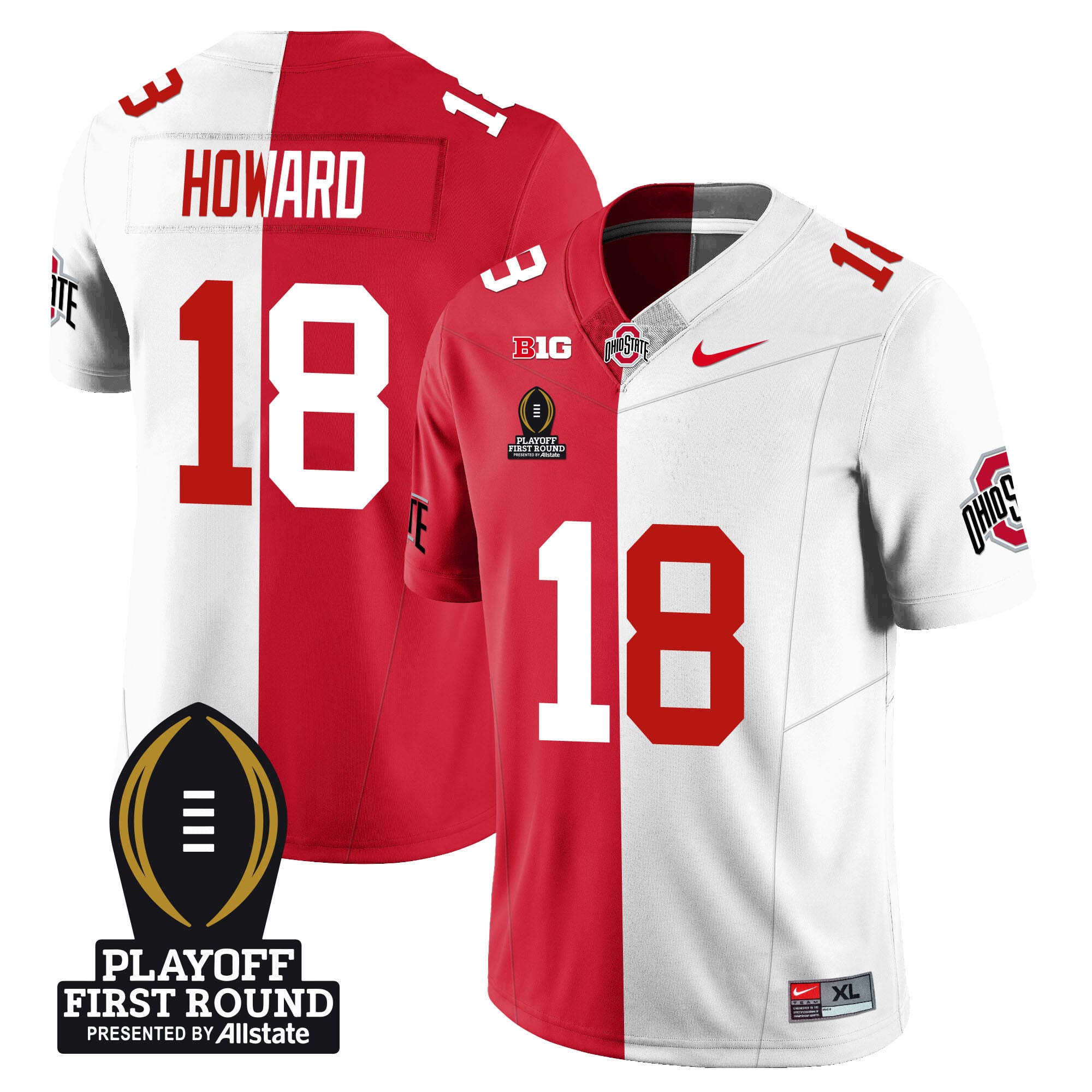 Men's Ohio State Buckeyes Football - Playoff First Round Patch - All Stitched