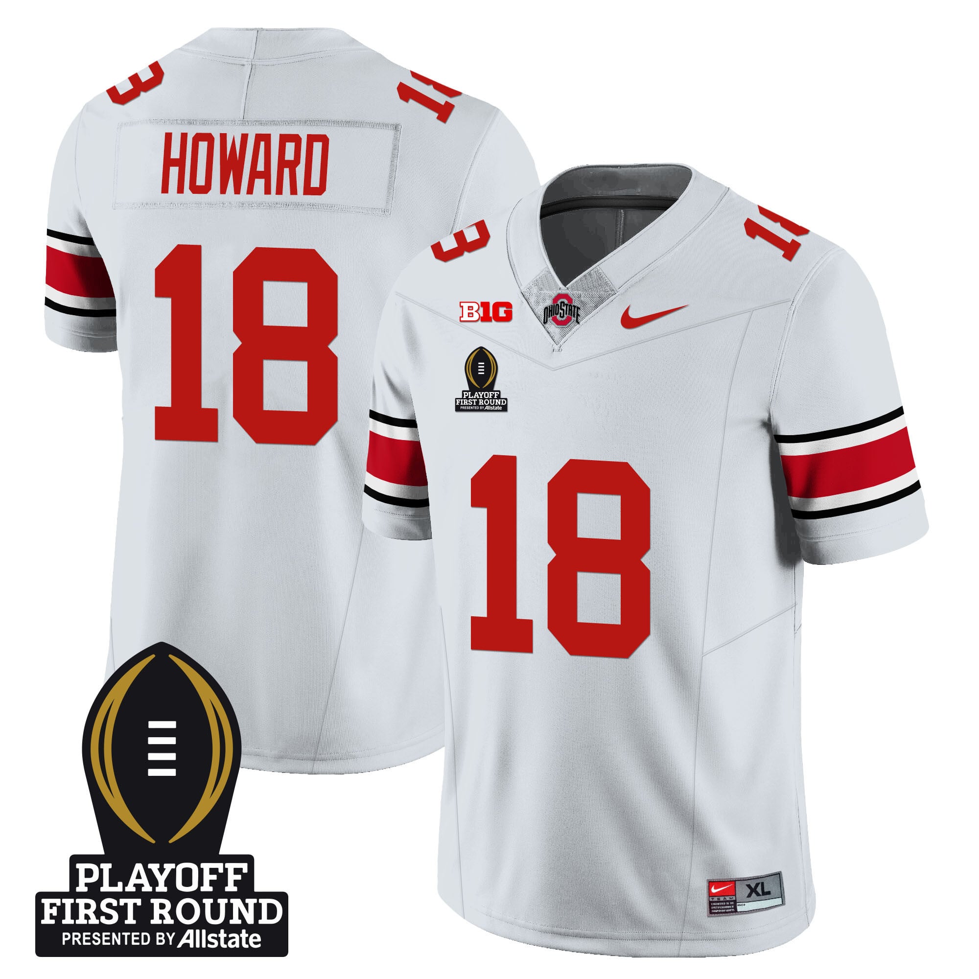 Men's Ohio State Buckeyes Football - Playoff First Round Patch - All Stitched