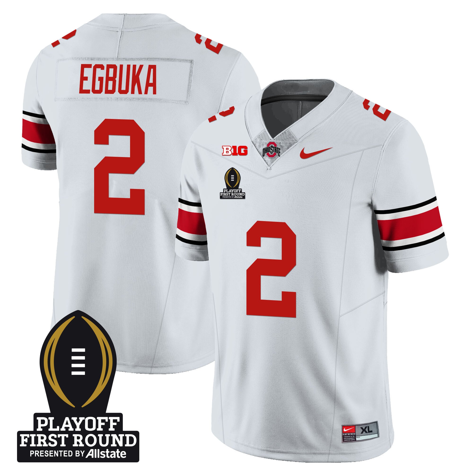 Men's Ohio State Buckeyes Football - Playoff First Round Patch - All Stitched