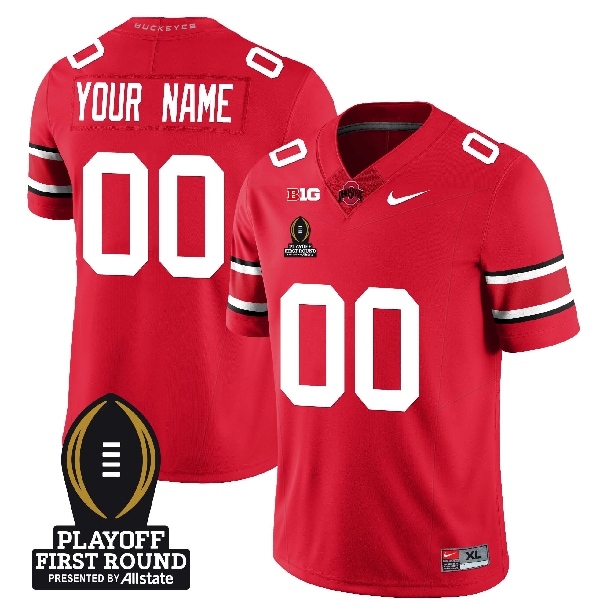 Ohio State Buckeyes Football - Playoff First Round Patch - All Stitched