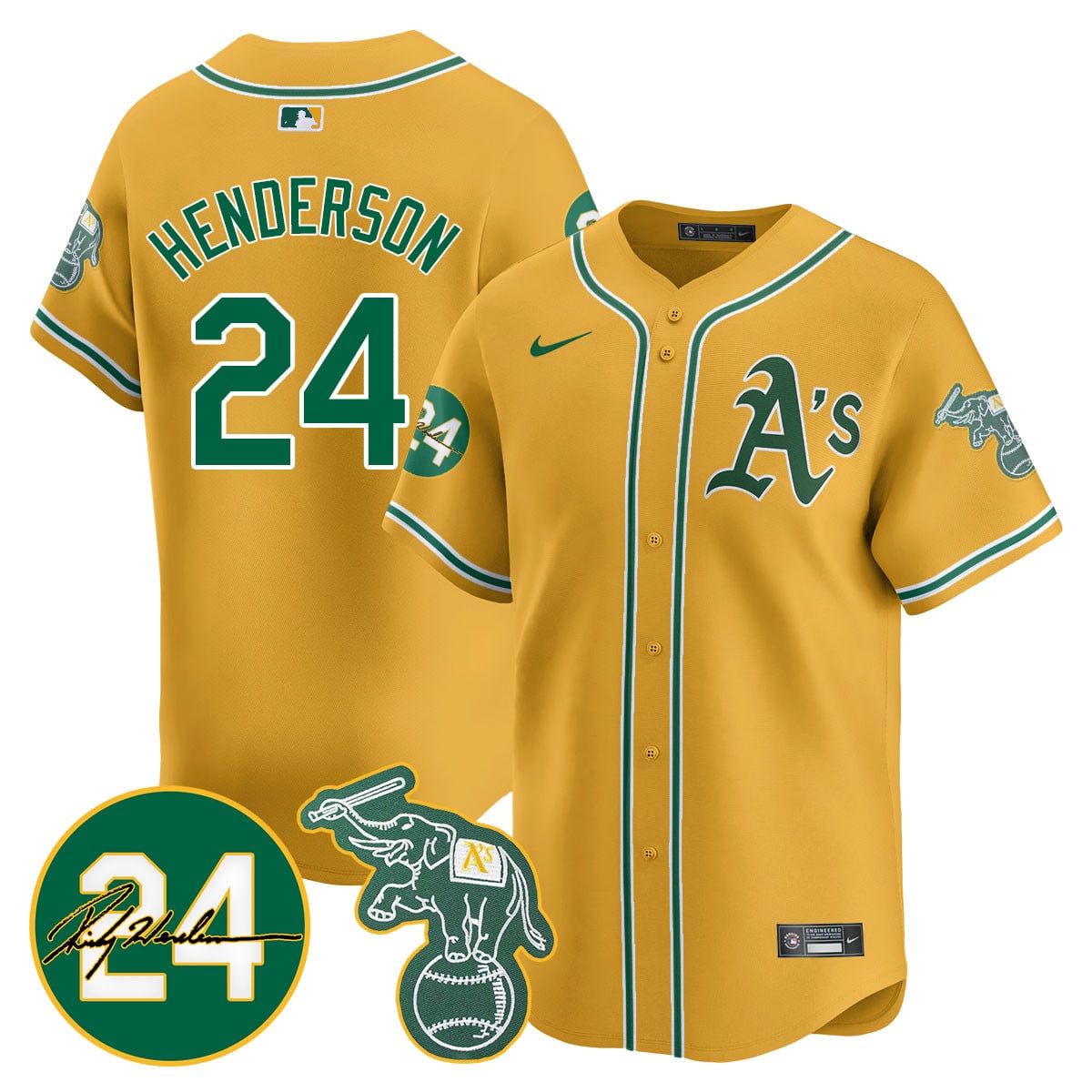 Men's Oakland Athletics 2024 Ricky Henderson Memorial Jersey - All Stitched
