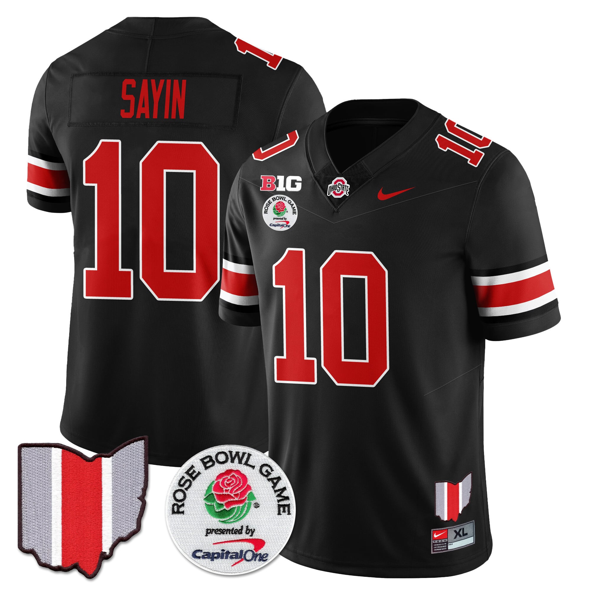 Men's Ohio State Buckeyes 2024 Rose Bowl Jersey N1 - All Stitched