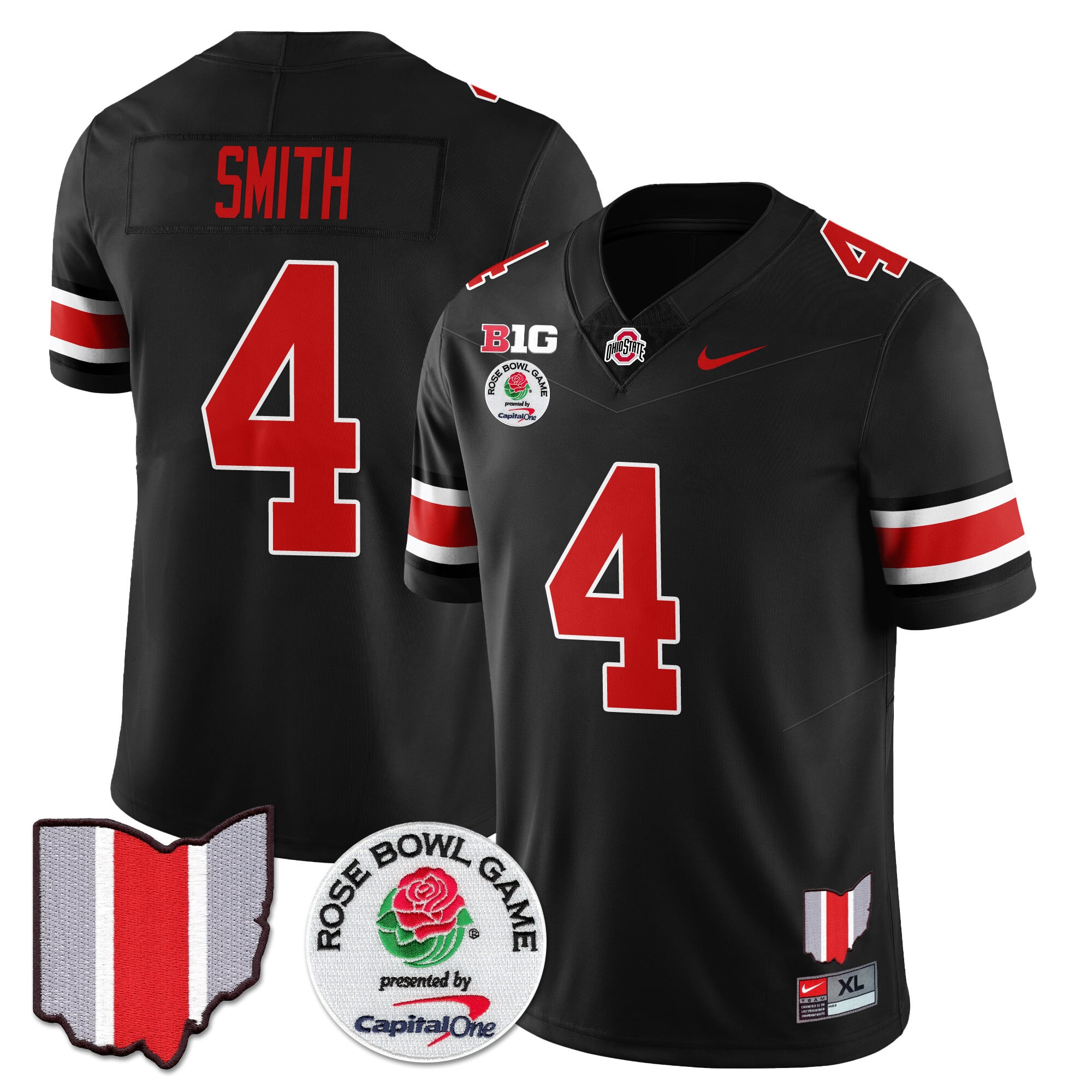 Men's Ohio State Buckeyes 2024 Rose Bowl Jersey N1 - All Stitched