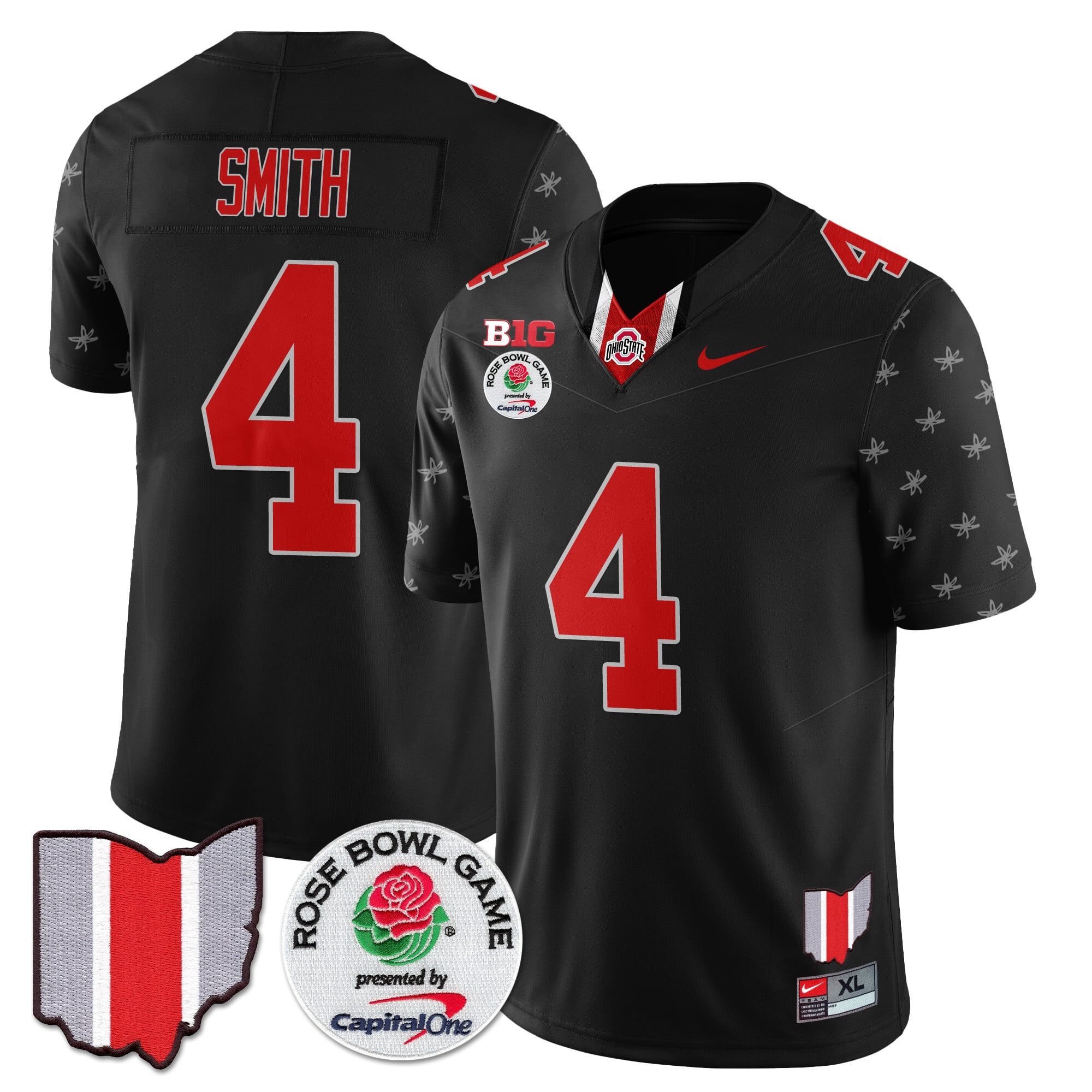 Men's Ohio State Buckeyes 2024 Rose Bowl Jersey N1 - All Stitched
