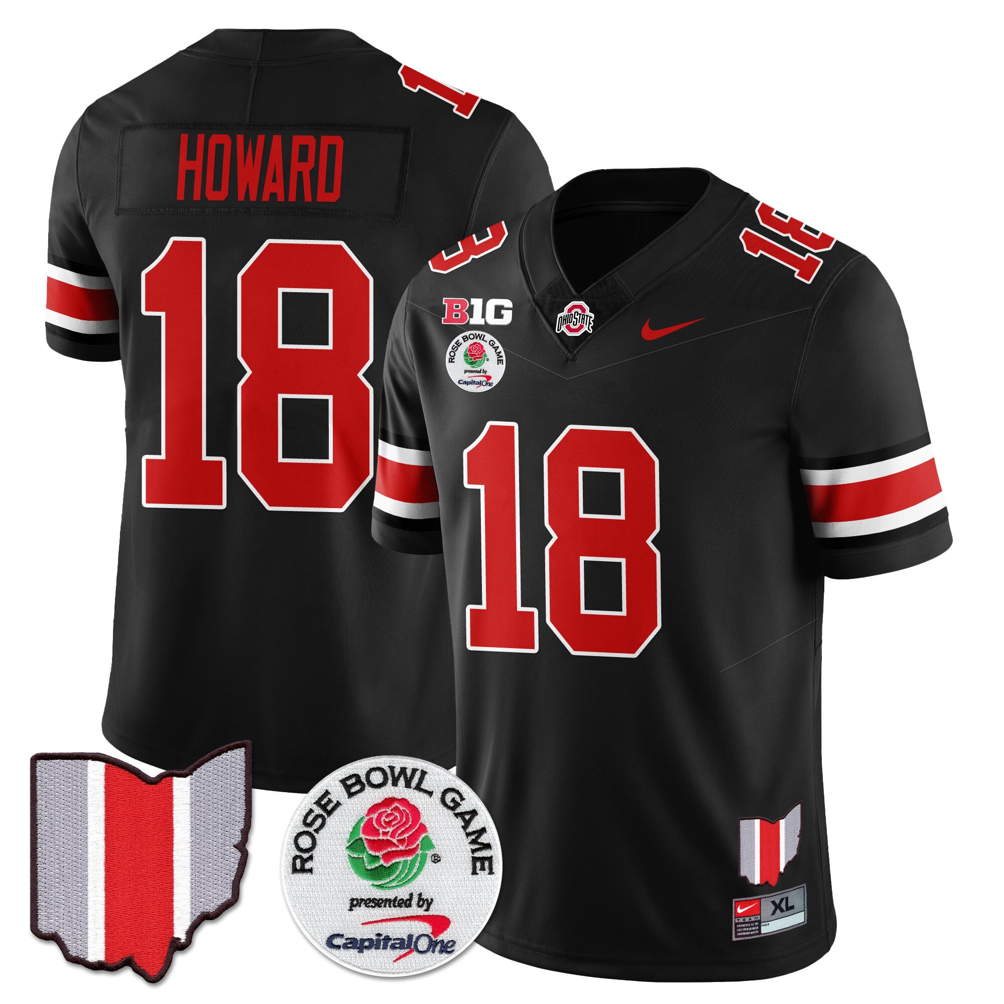 Men's Ohio State Buckeyes 2024 Rose Bowl Jersey N1 - All Stitched