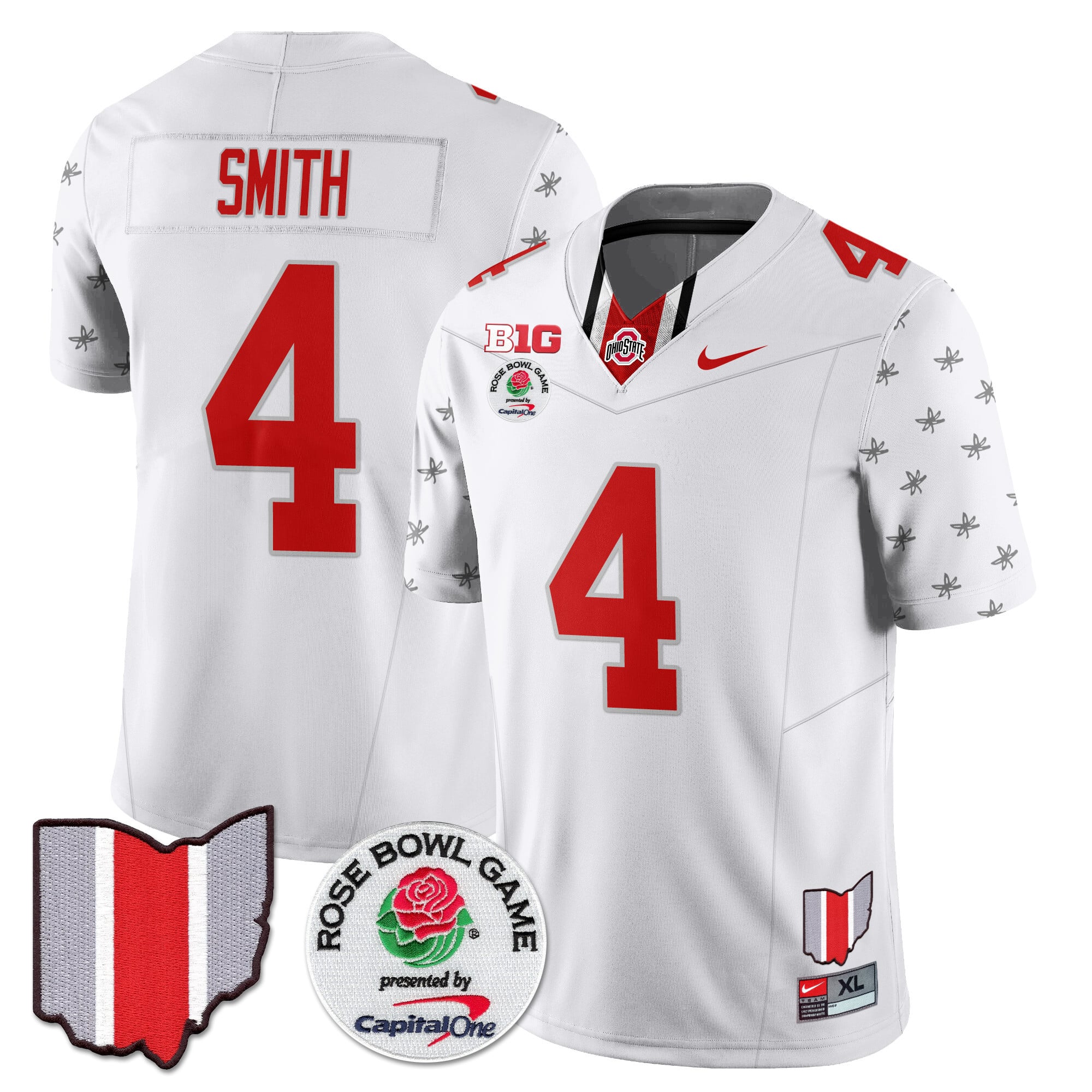Men's Ohio State Buckeyes 2024 Rose Bowl Jersey N1 - All Stitched