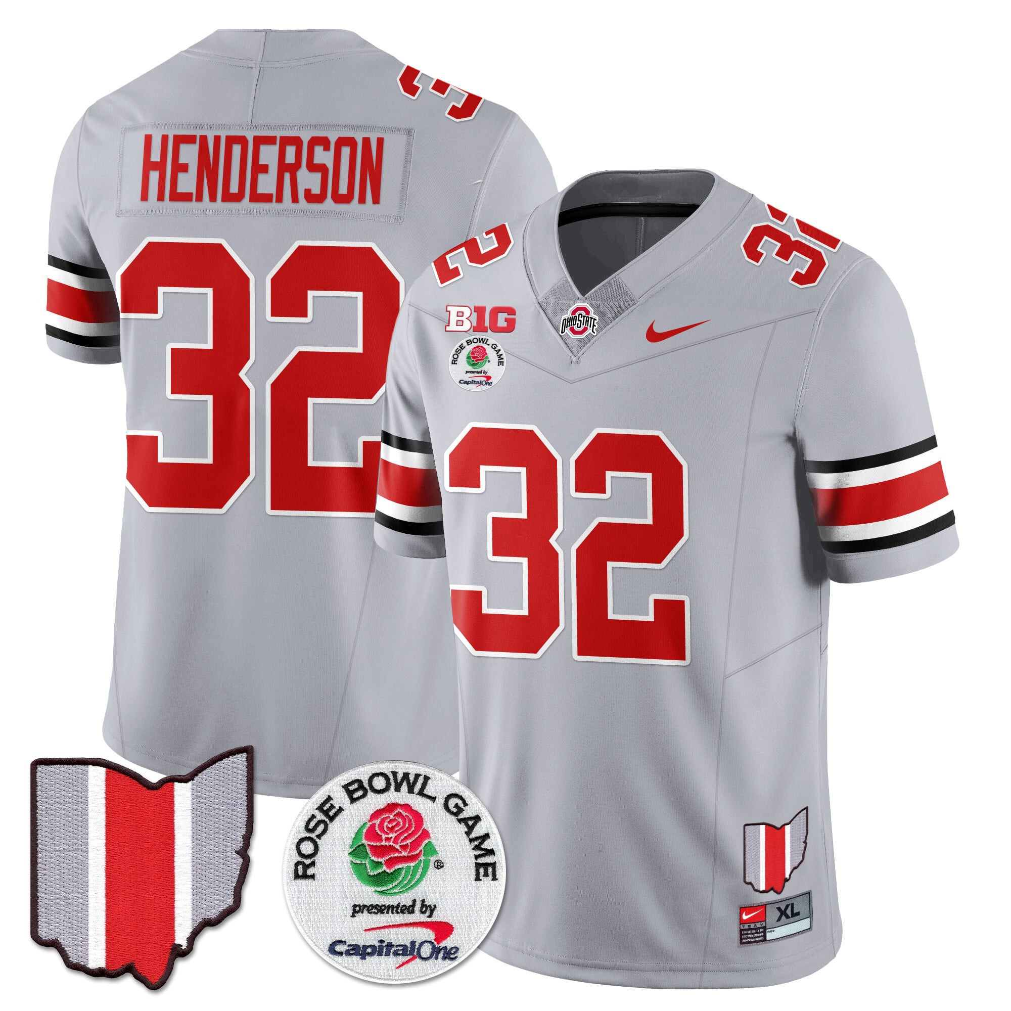 Men's Ohio State Buckeyes 2024 Rose Bowl Jersey N1 - All Stitched