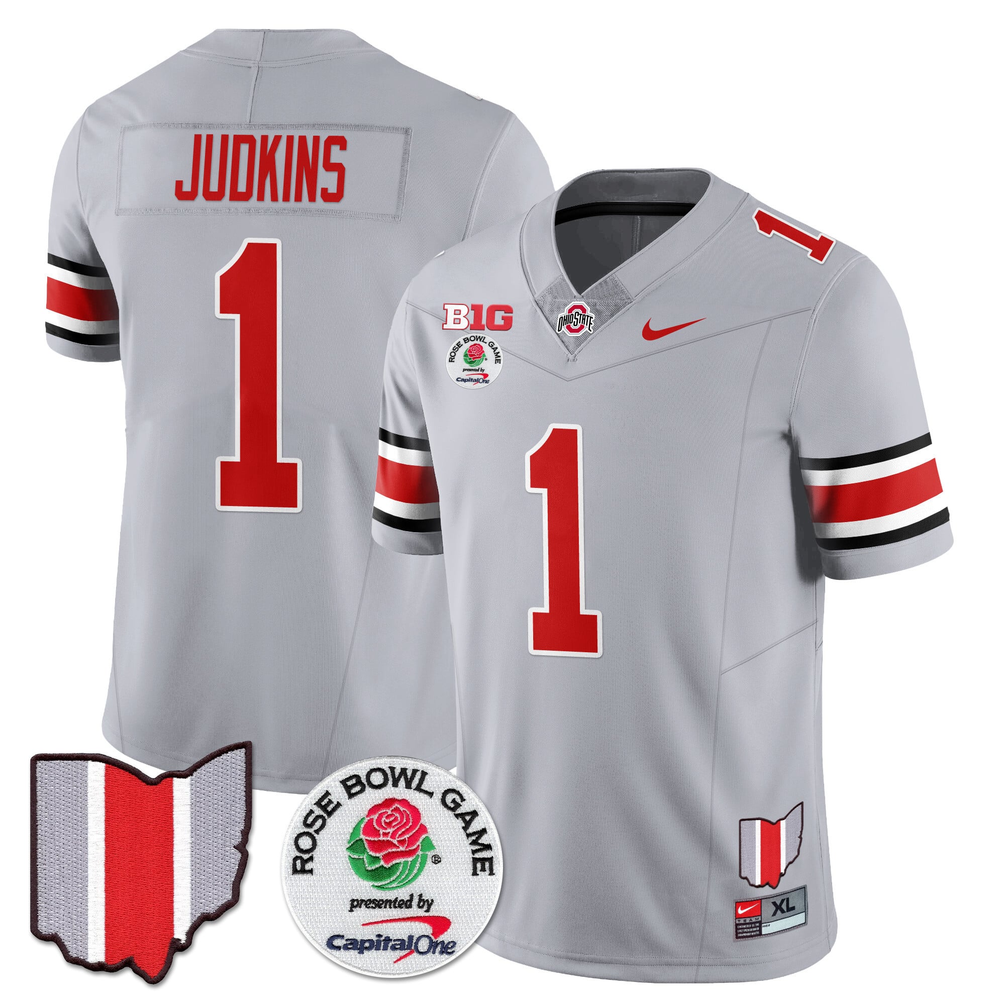 Men's Ohio State Buckeyes 2024 Rose Bowl Jersey N1 - All Stitched