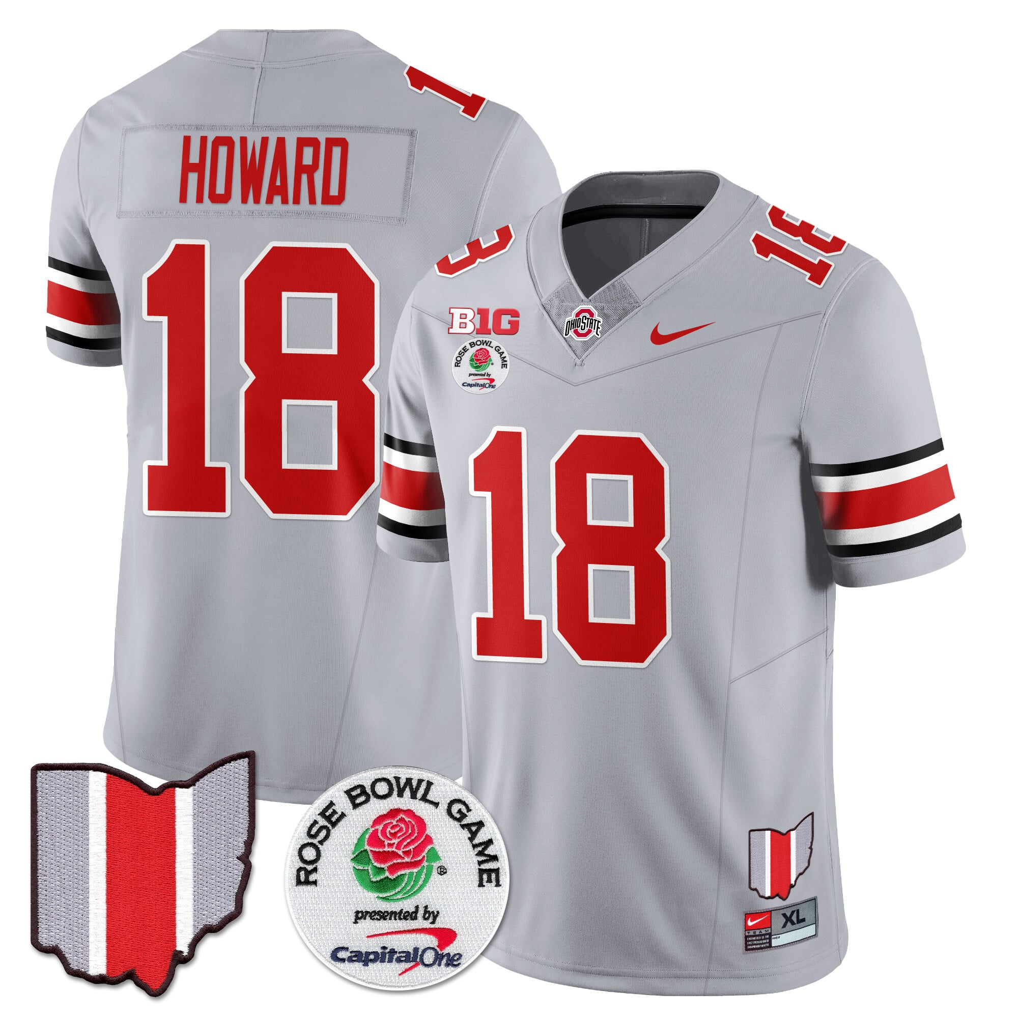 Men's Ohio State Buckeyes 2024 Rose Bowl Jersey N1 - All Stitched
