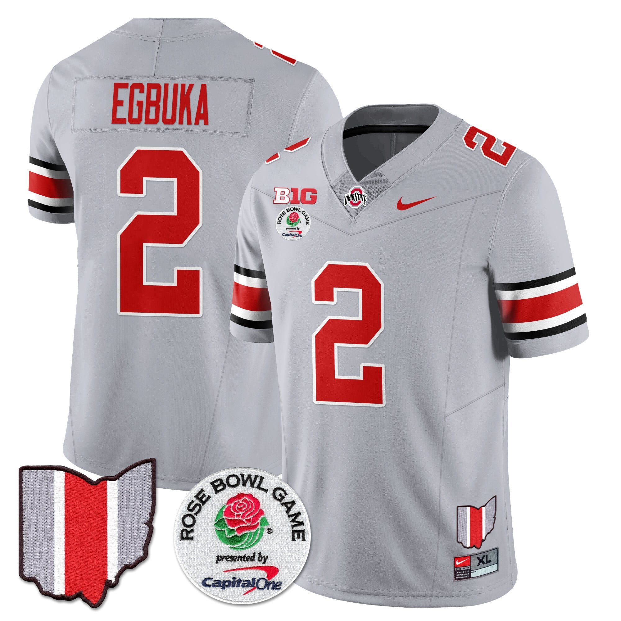 Men's Ohio State Buckeyes 2024 Rose Bowl Jersey N1 - All Stitched