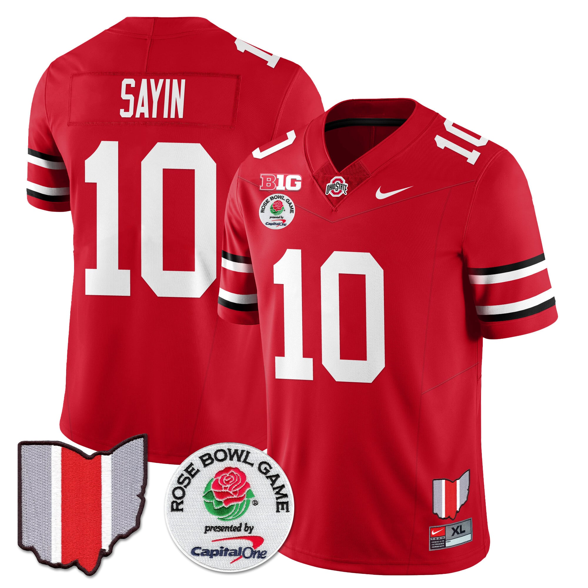 Men's Ohio State Buckeyes 2024 Rose Bowl Jersey N1 - All Stitched