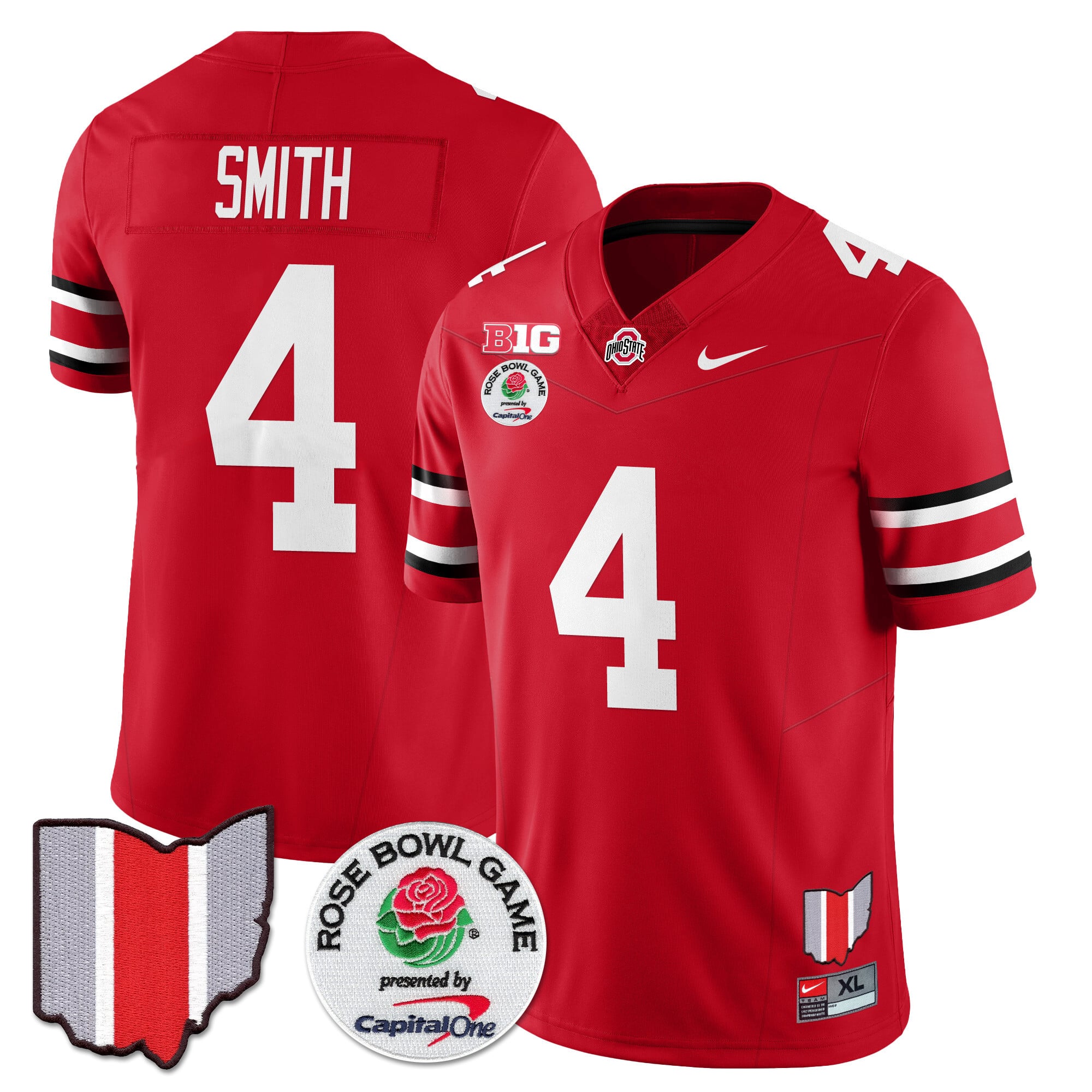 Men's Ohio State Buckeyes 2024 Rose Bowl Jersey N1 - All Stitched