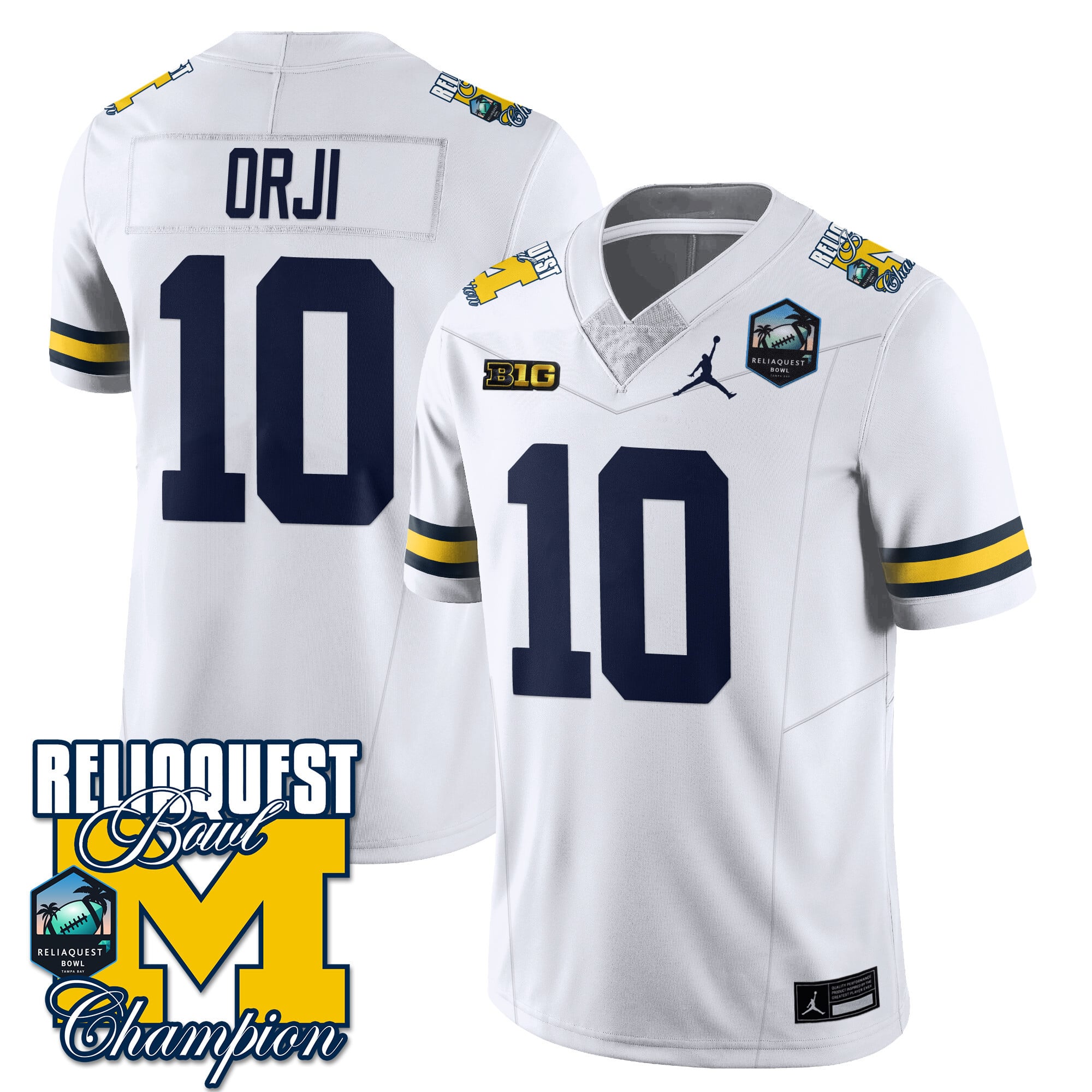 Men's Michigan Wolverines 2024 ReliaQuest Bowl Champions Jersey - All Stitched