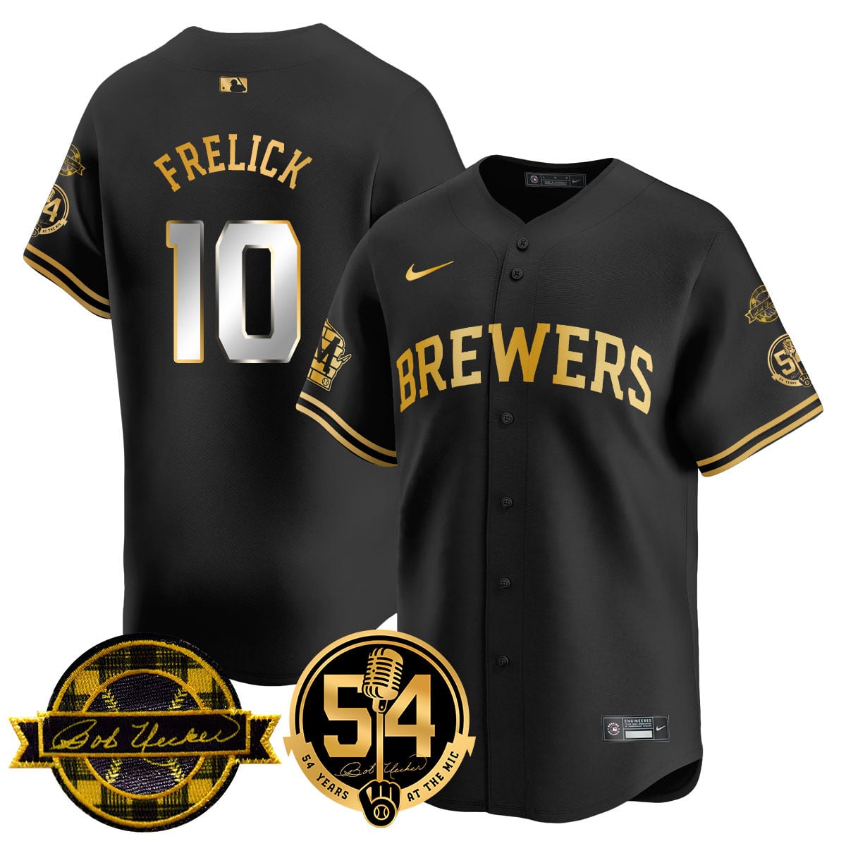 Men's Milwaukee Brewers Jersey - Bob Uecker, 54 Seasons for Brewers - All Stitched