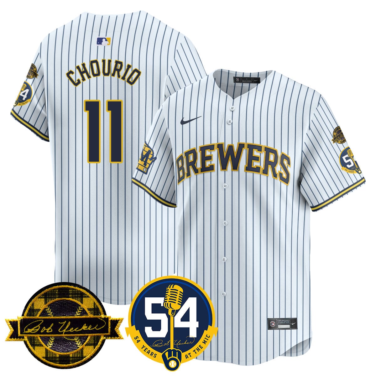 Men's Milwaukee Brewers Jersey - Bob Uecker, 54 Seasons for Brewers - All Stitched