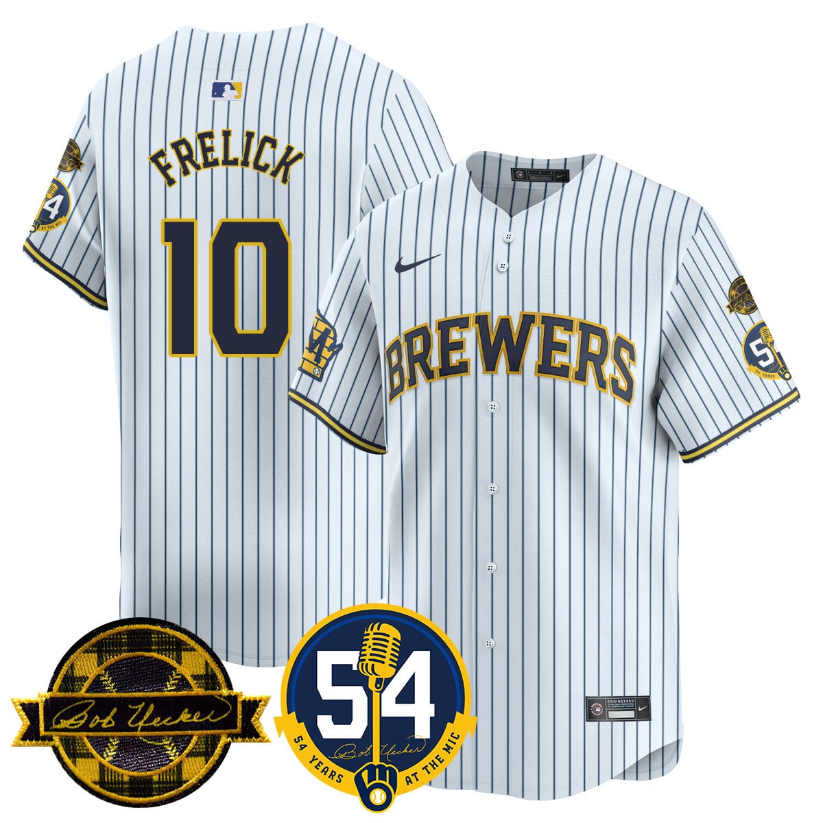 Men's Milwaukee Brewers Jersey - Bob Uecker, 54 Seasons for Brewers - All Stitched