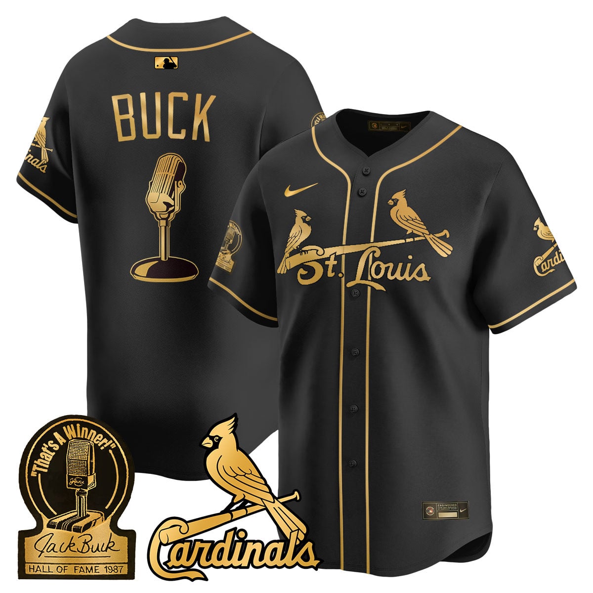Men's St. Louis Cardinals Jack Buck Limited Jersey - All Stitched