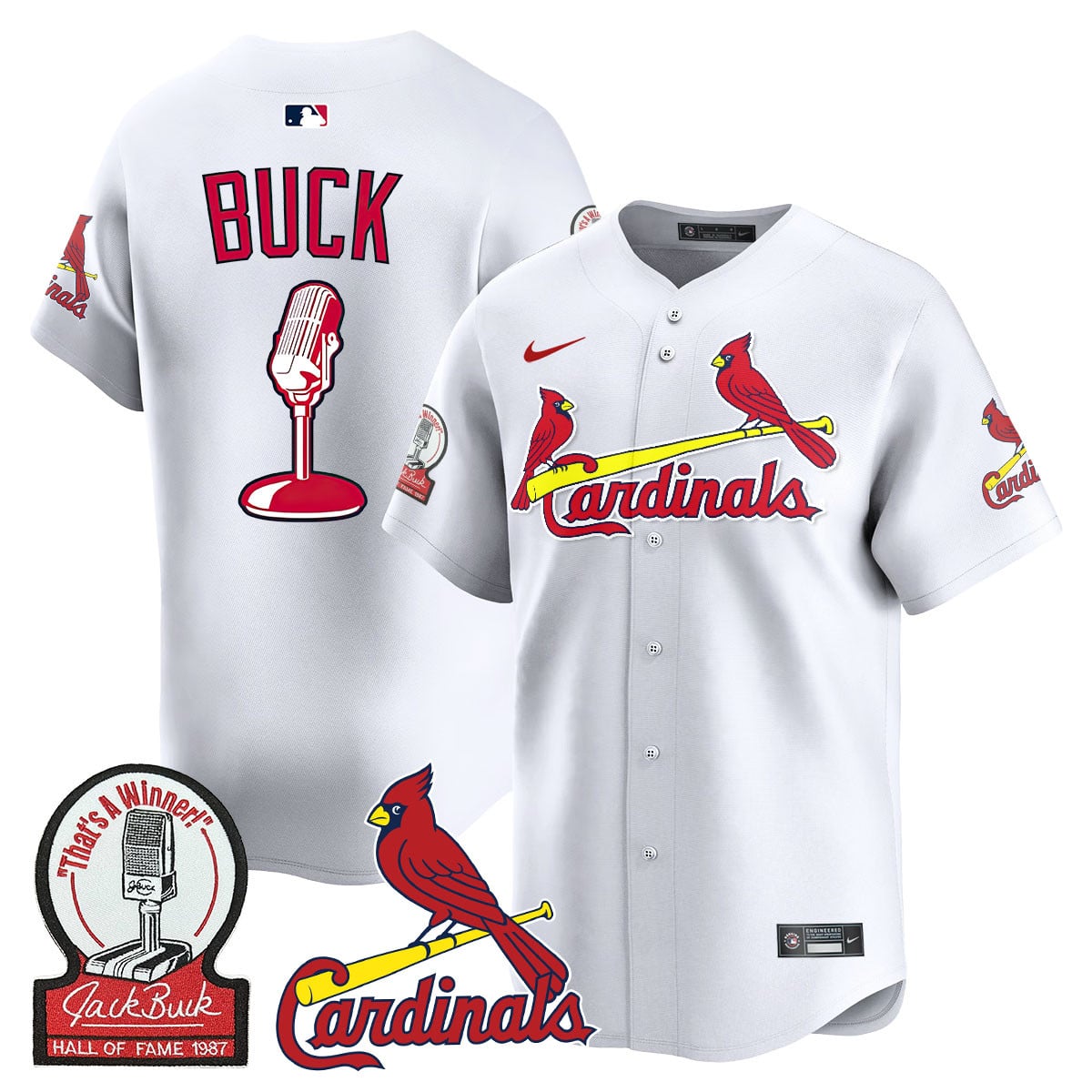 Men's St. Louis Cardinals Jack Buck Limited Jersey - All Stitched