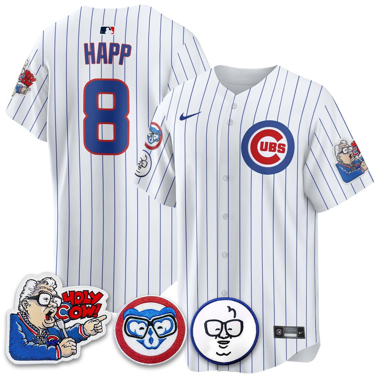 Men's Chicago Cubs Limited Jersey - Harry Caray "Holy Cow" Patch - All Stitched
