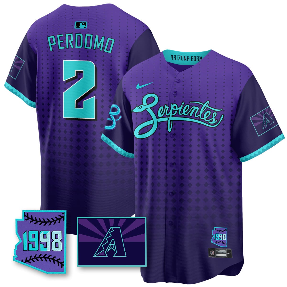 Men's Arizona Diamondbacks Purple for Second Serpientes City Connect Jersey - All Stitched