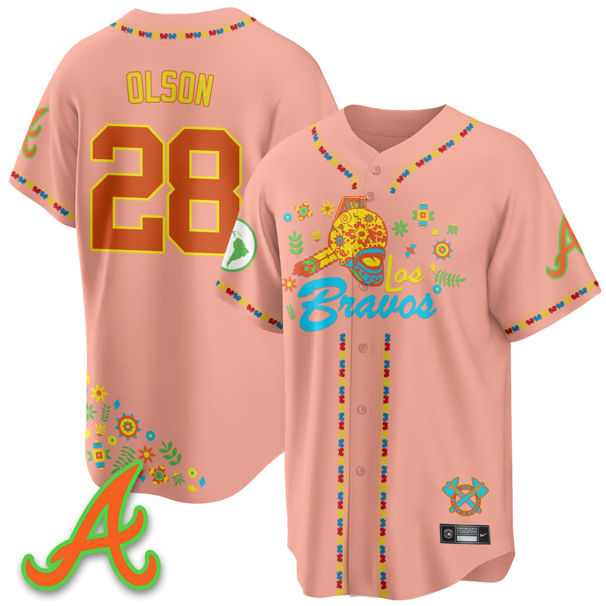 Men's Atlanta Braves 2025 "Los Bravos" Jersey V2 - All Stitched