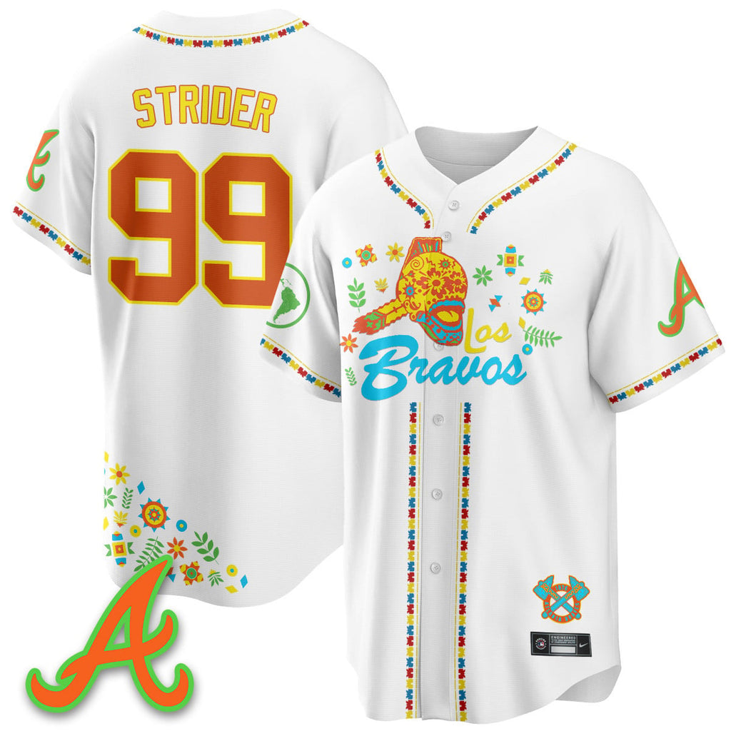 Men's Atlanta Braves 2025 "Los Bravos" Jersey V2 - All Stitched