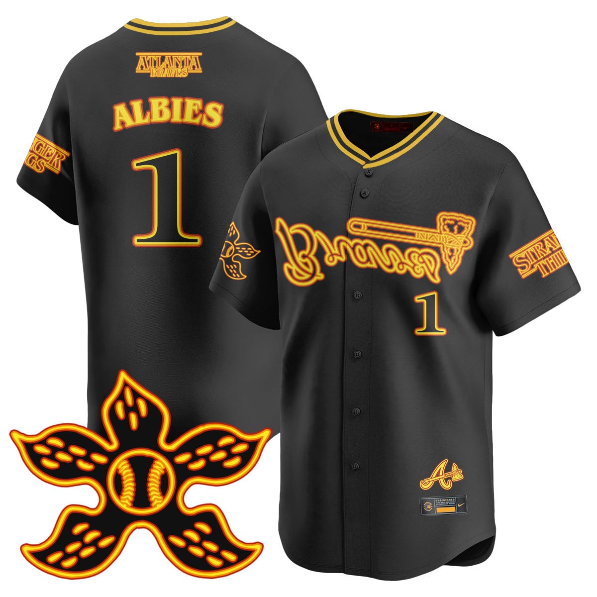 Men's Atlanta Braves Stranger Things 2025 Limited Jersey - All Stitched