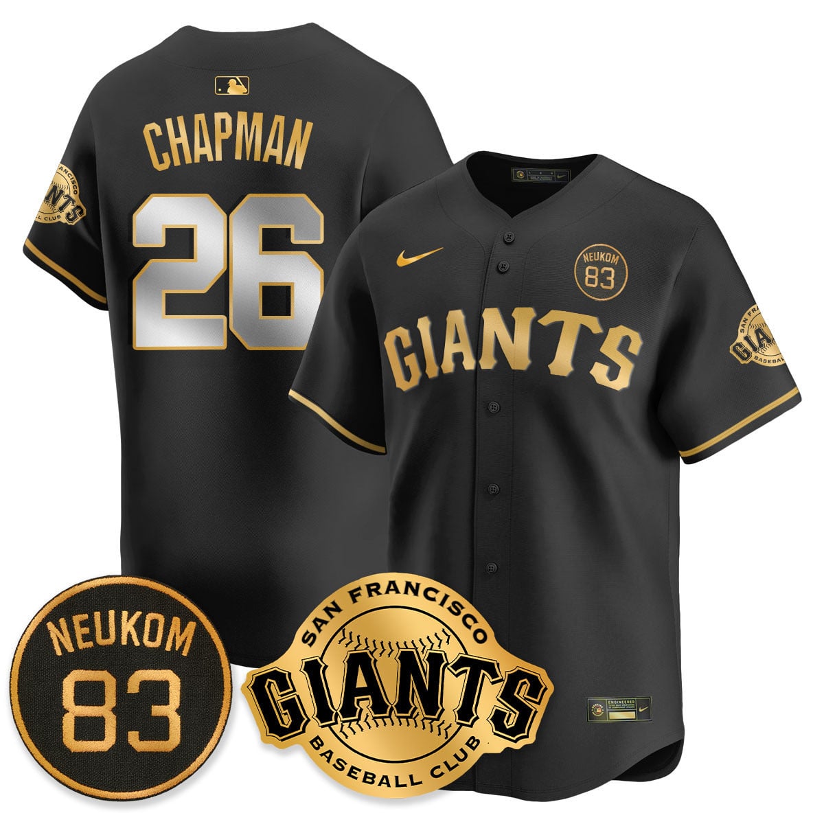 Men's San Francisco Giants Bill Neukom Memorial 2025 Jersey - All Stitched