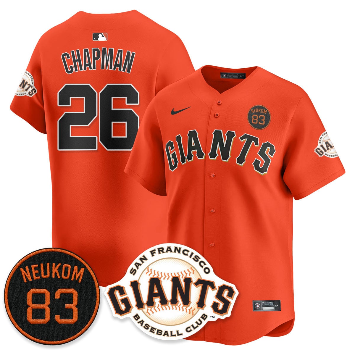 Men's San Francisco Giants Bill Neukom Memorial 2025 Jersey - All Stitched
