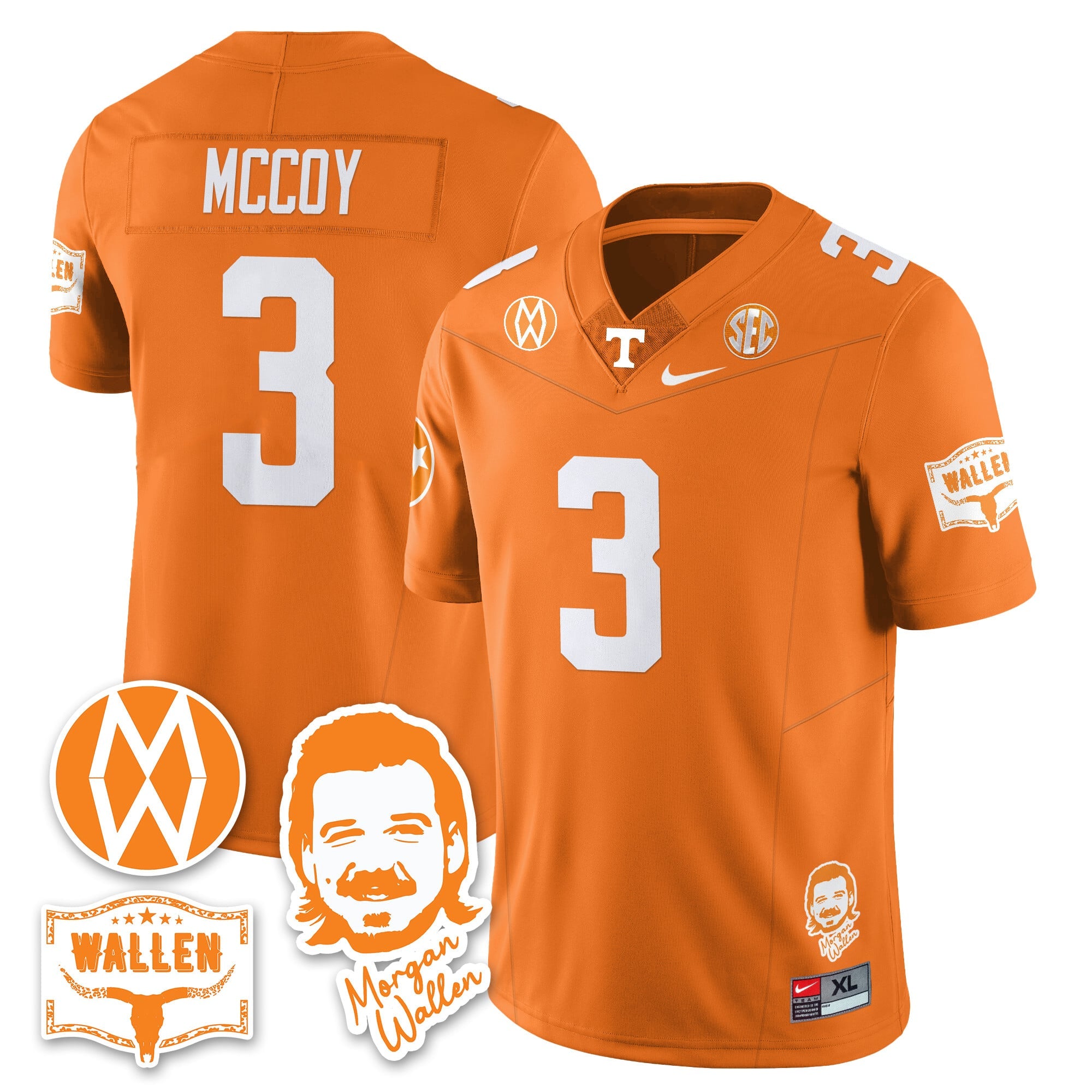 Men's Tennessee Volunteers Morgan Wallen 2025 Jersey - All Stitched