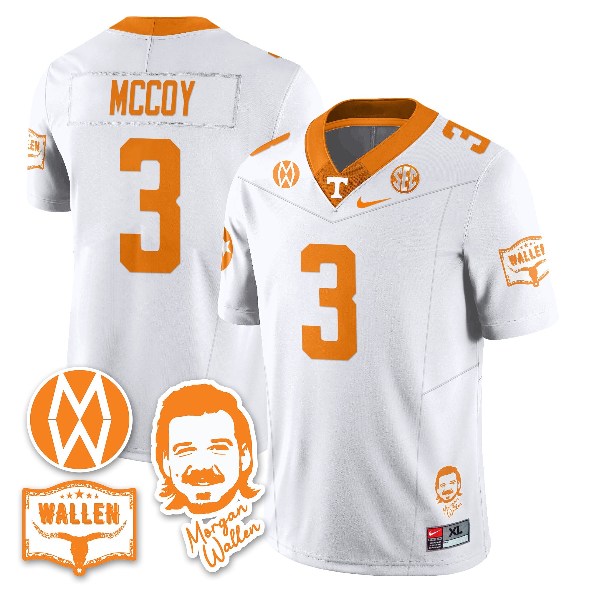 Men's Tennessee Volunteers Morgan Wallen 2025 Jersey - All Stitched