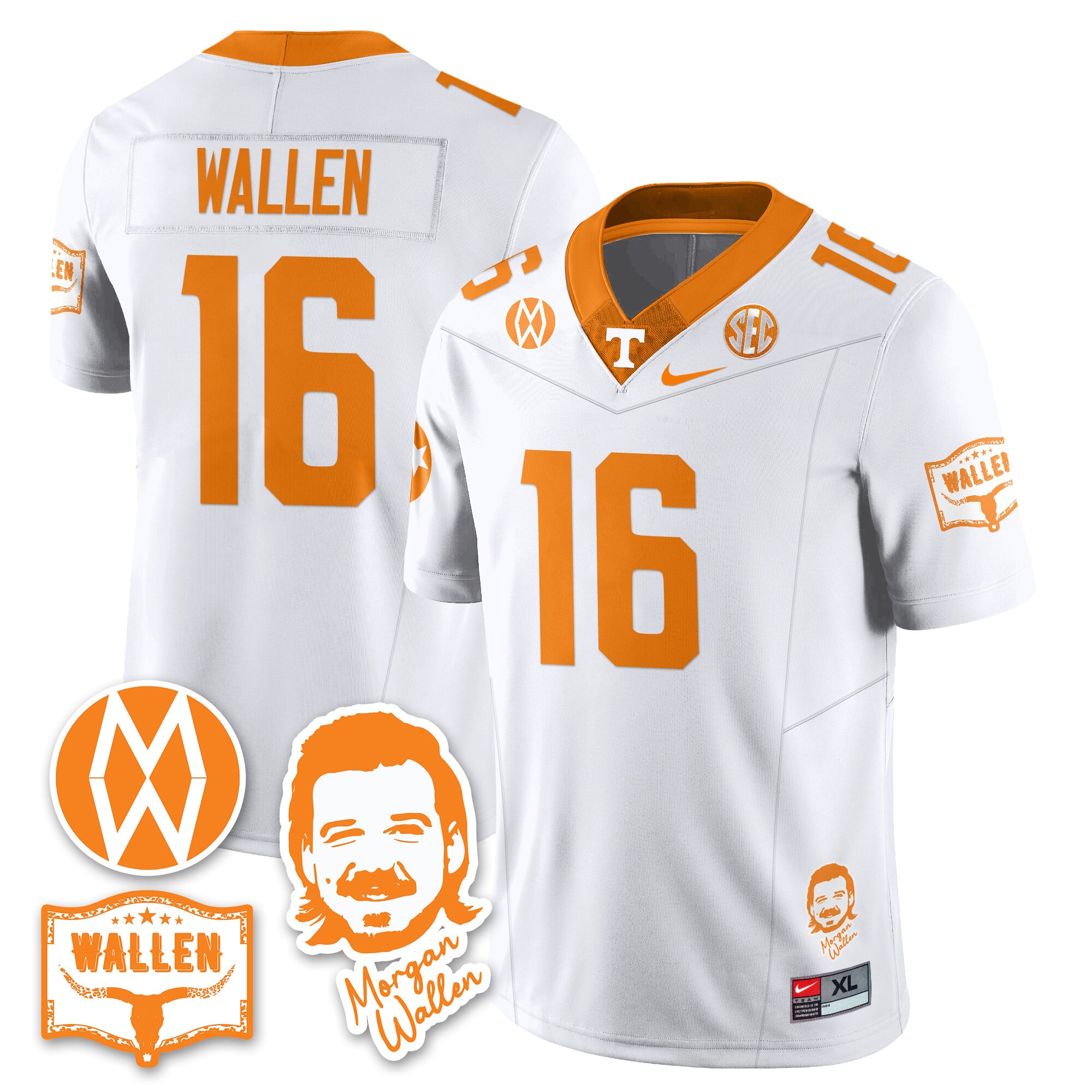 Men's Tennessee Volunteers Morgan Wallen 2025 Jersey - All Stitched