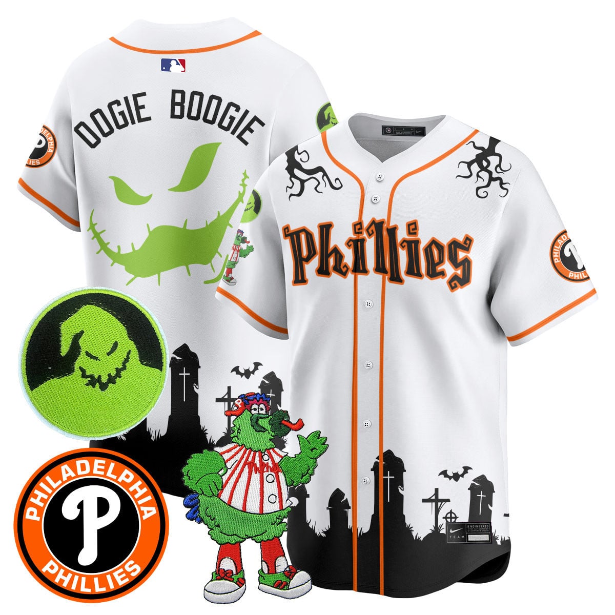 Men's Philadelphia Phillies Oogie Boogie & Phanatic Premier Limited Jersey - All Stitched