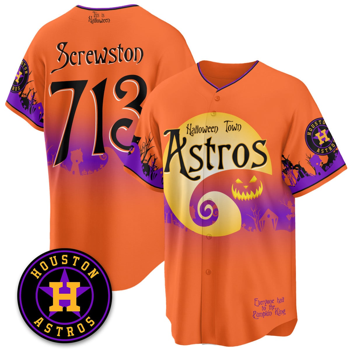Men's Houston Astros "Halloween Town" Limited Jersey - Stitched