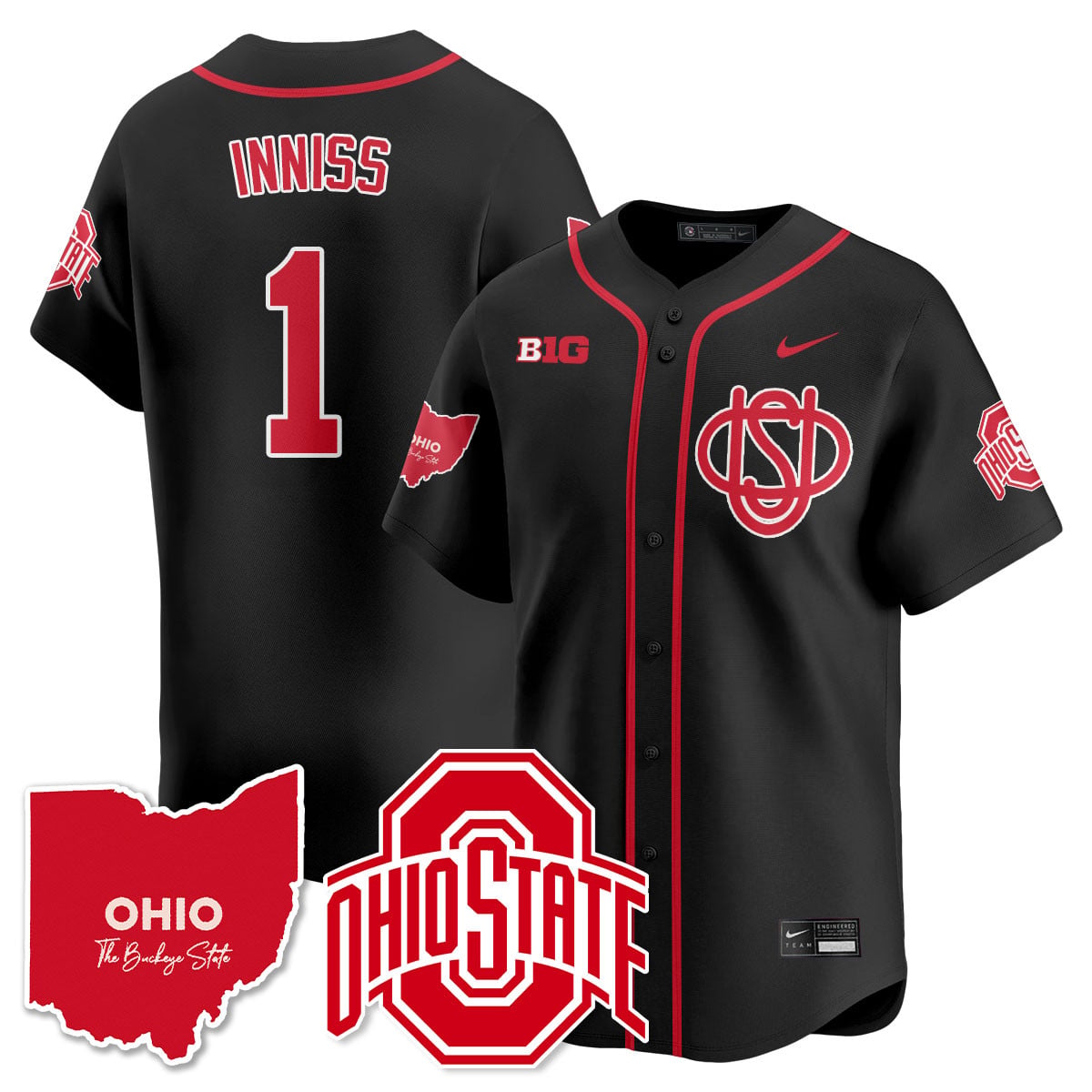 Men's Ohio State Buckeyes 2025 Wordmark Jersey - All Stitched