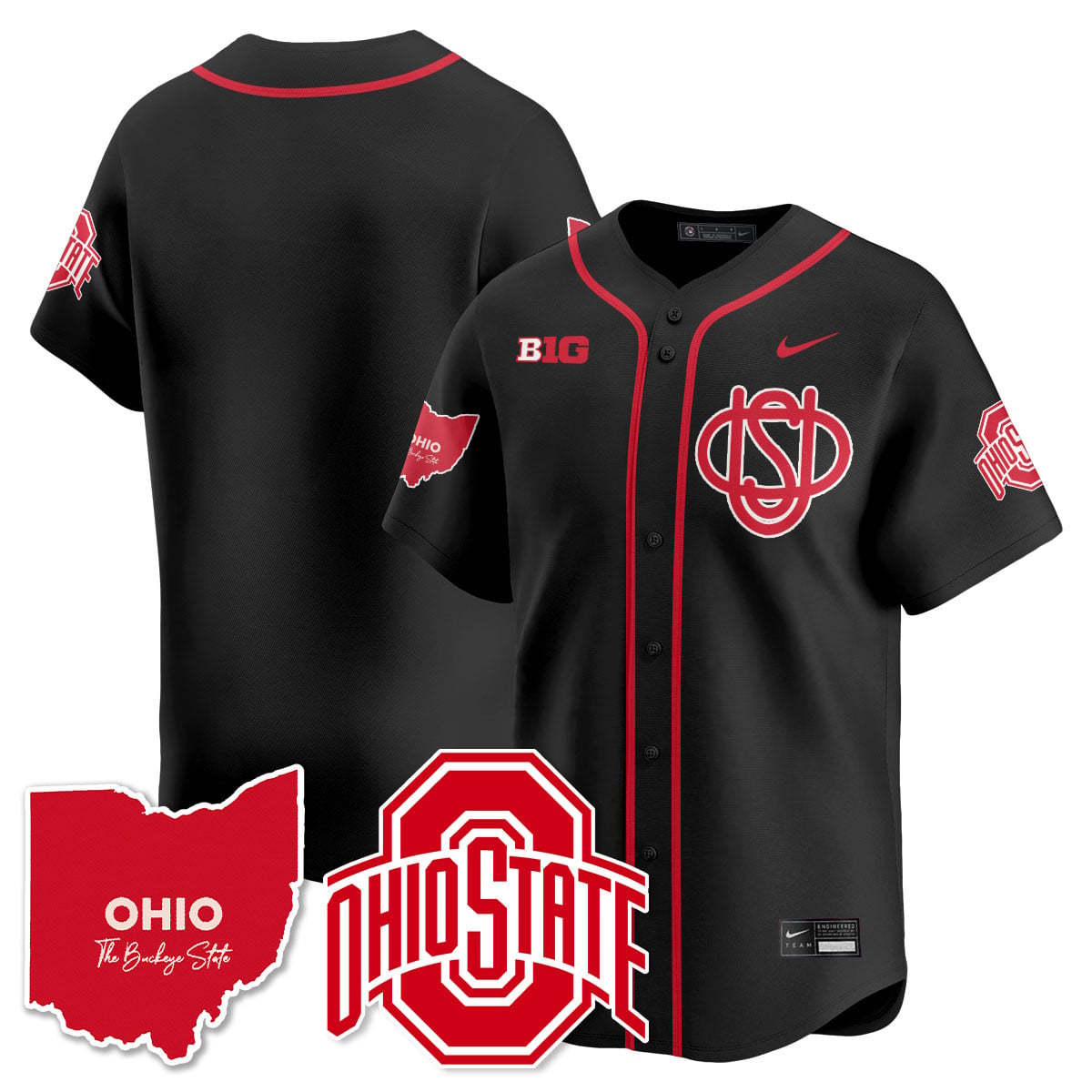 Men's Ohio State Buckeyes 2025 Wordmark Jersey - All Stitched