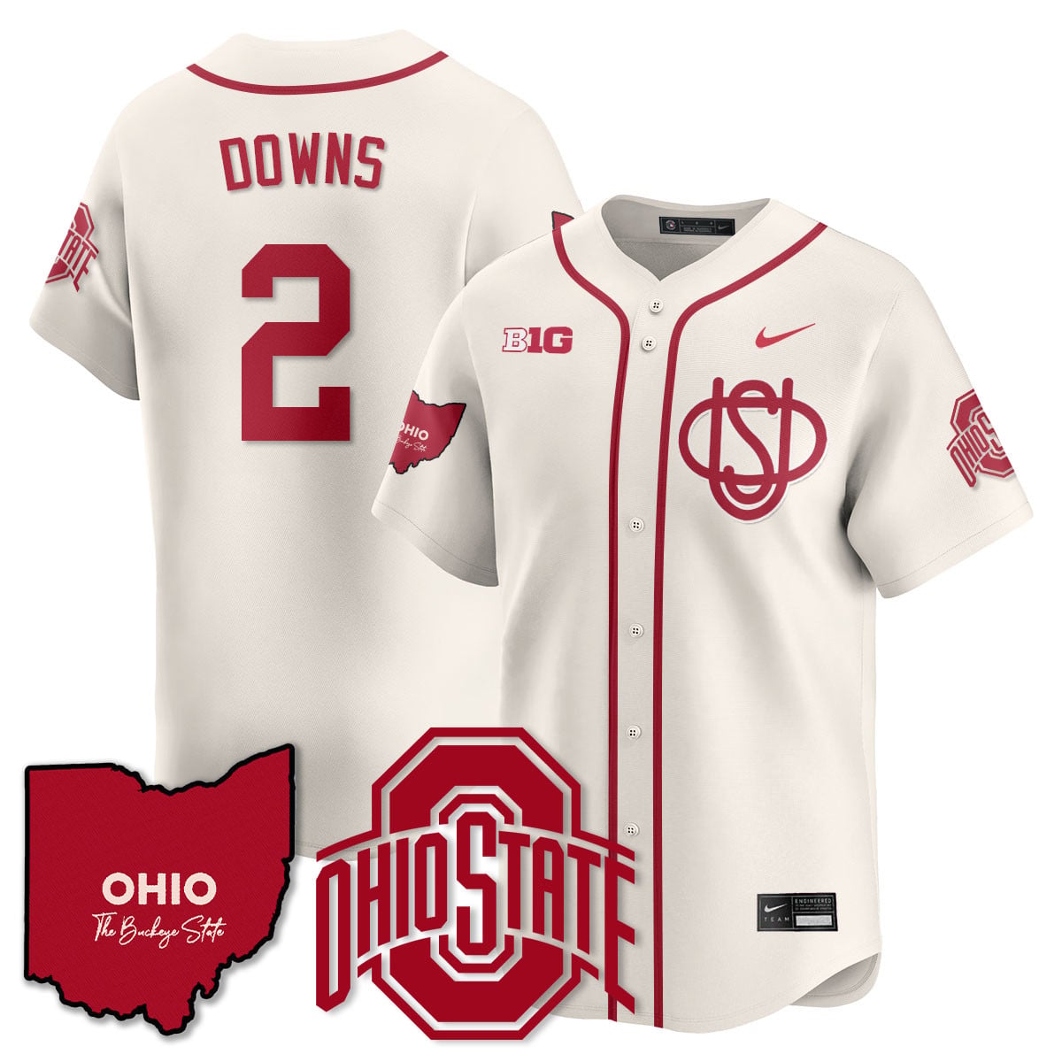 Men's Ohio State Buckeyes 2025 Wordmark Jersey - All Stitched