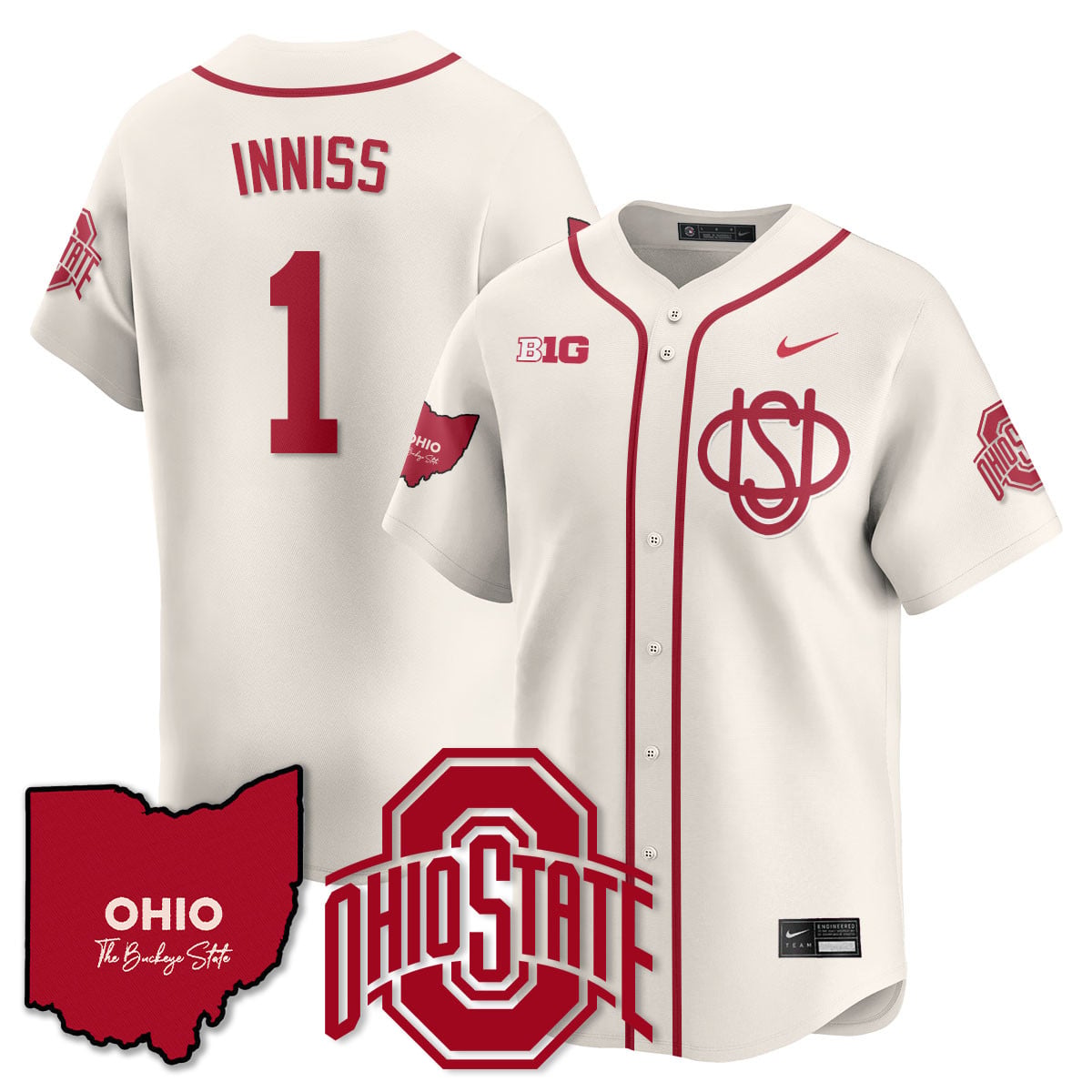 Men's Ohio State Buckeyes 2025 Wordmark Jersey - All Stitched